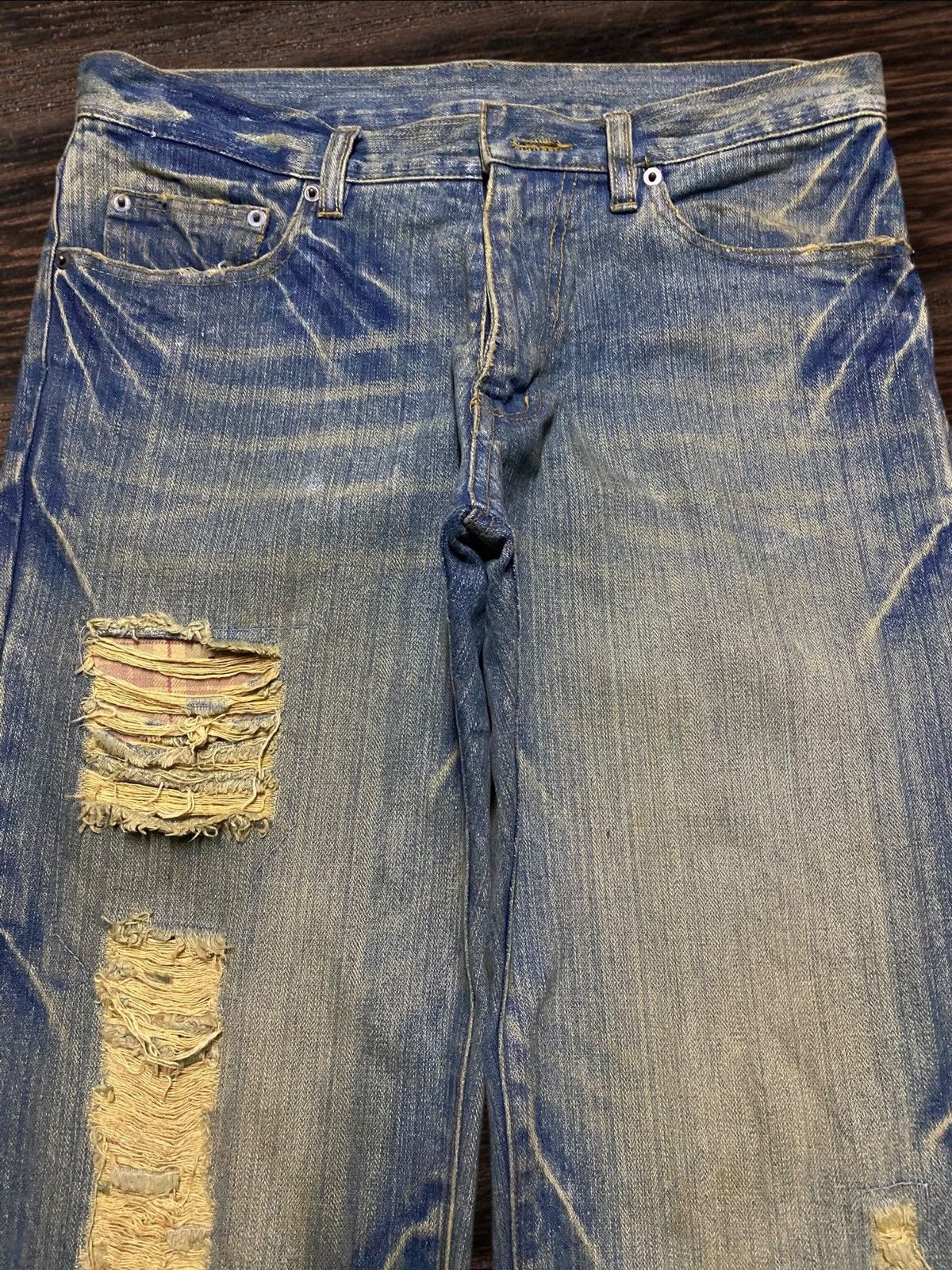 Japanese Brand Vintage Japanese Brand Mud Wash Distressed Loose Jeans Size US 32 / EU 48 - 3 Thumbnail