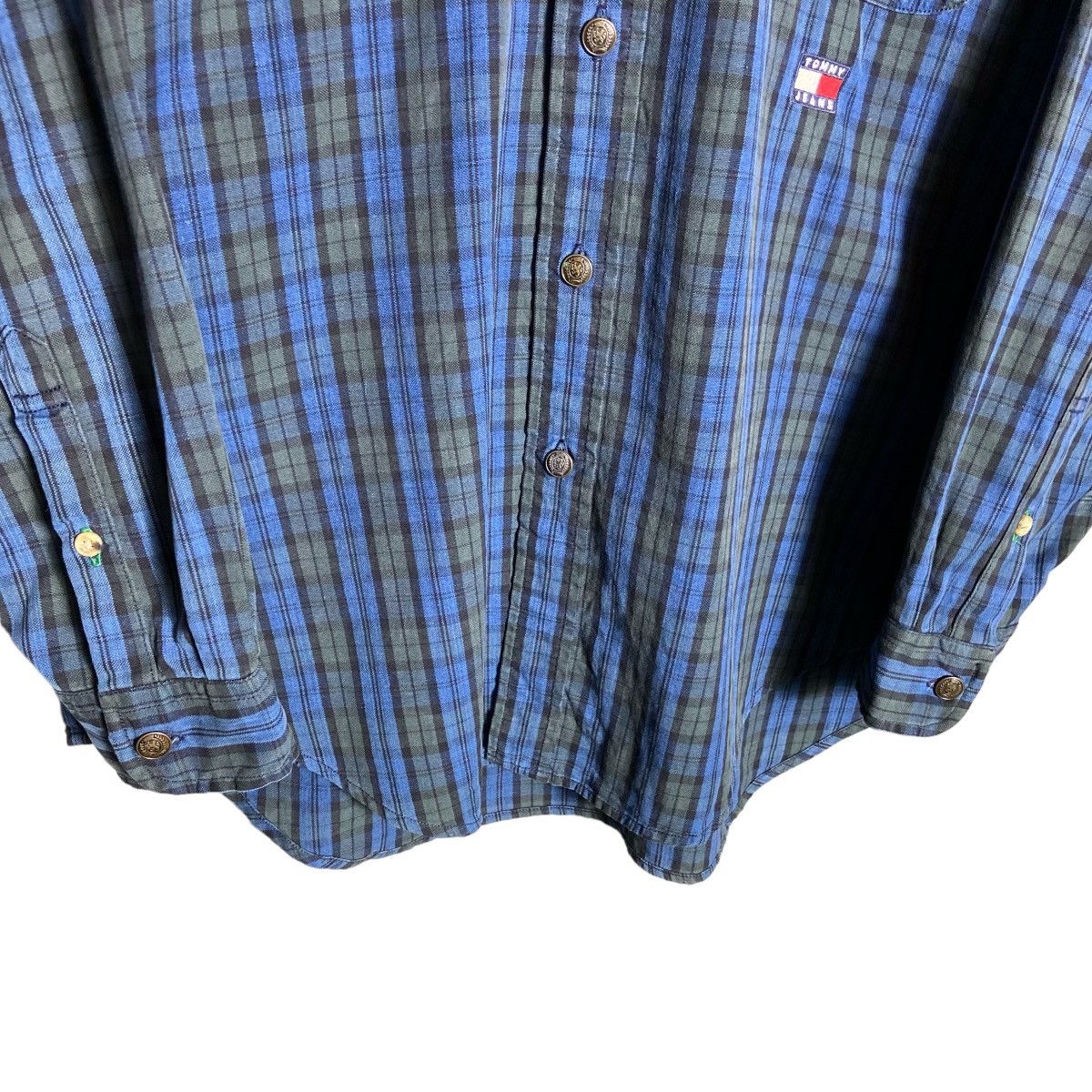 Tommy Hilfiger × Vintage Vintage 90s Tommy Hilfiger Jeans Flannel Jeans Collar Shirt Size US L / EU 52-54 / 3 - 5 Thumbnail