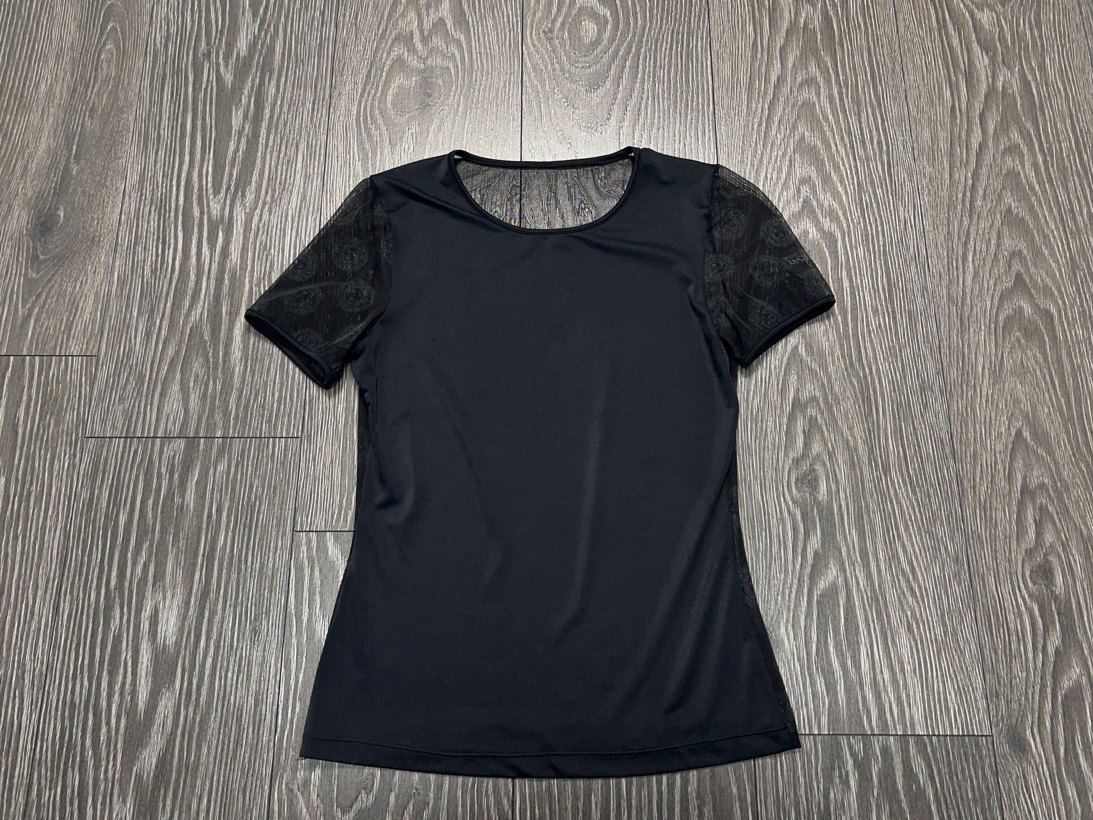 Versace Jeans Couture Womens Mesh T Shirt Tee Short Sleeve Black Vintage Size S / US 4 / IT 40 - 1 Thumbnail