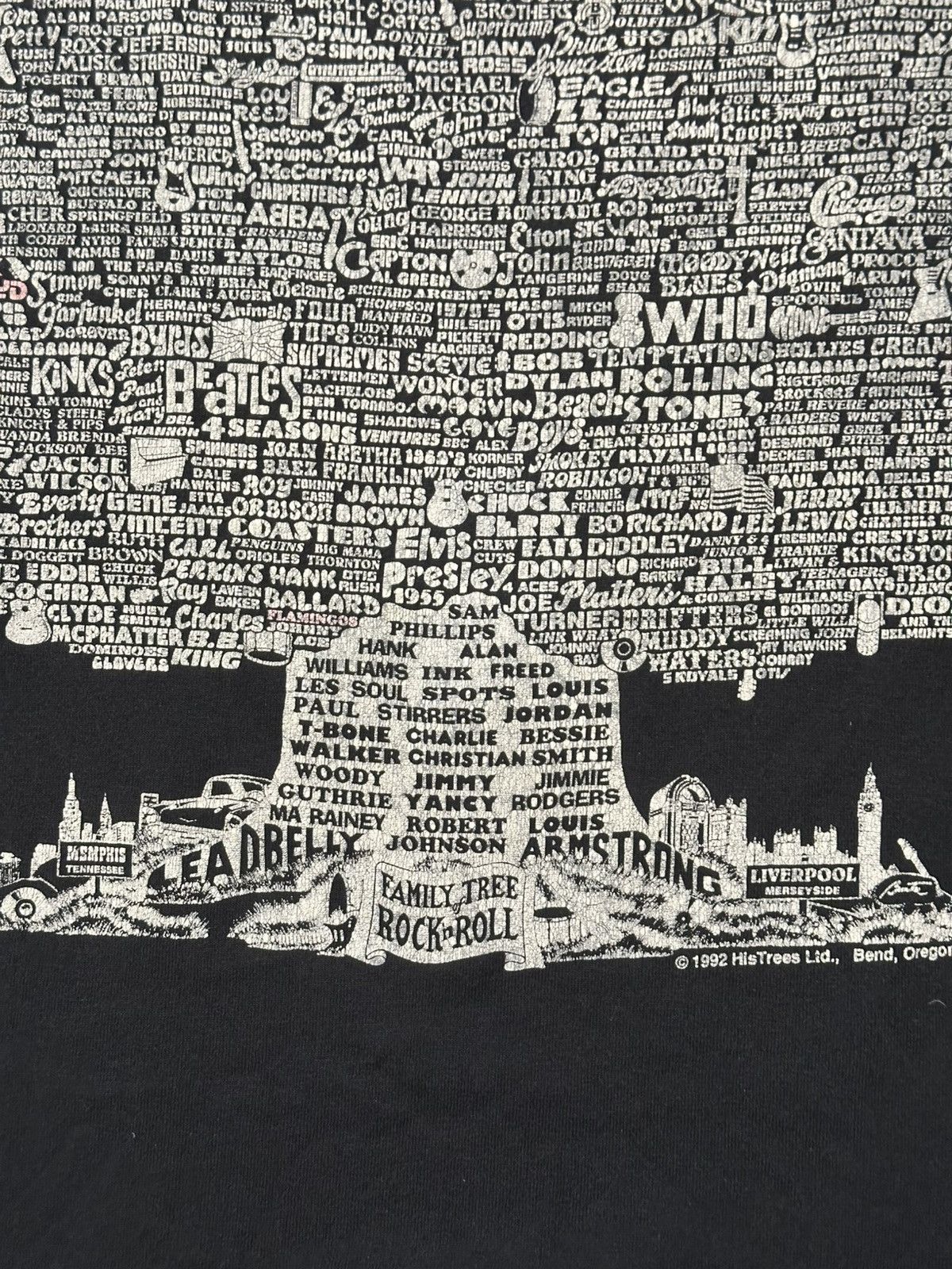 Band Tees Vintage 1992 Family Tree of Rock n Roll Screen Stars Large Size US L / EU 52-54 / 3 - 3 Thumbnail
