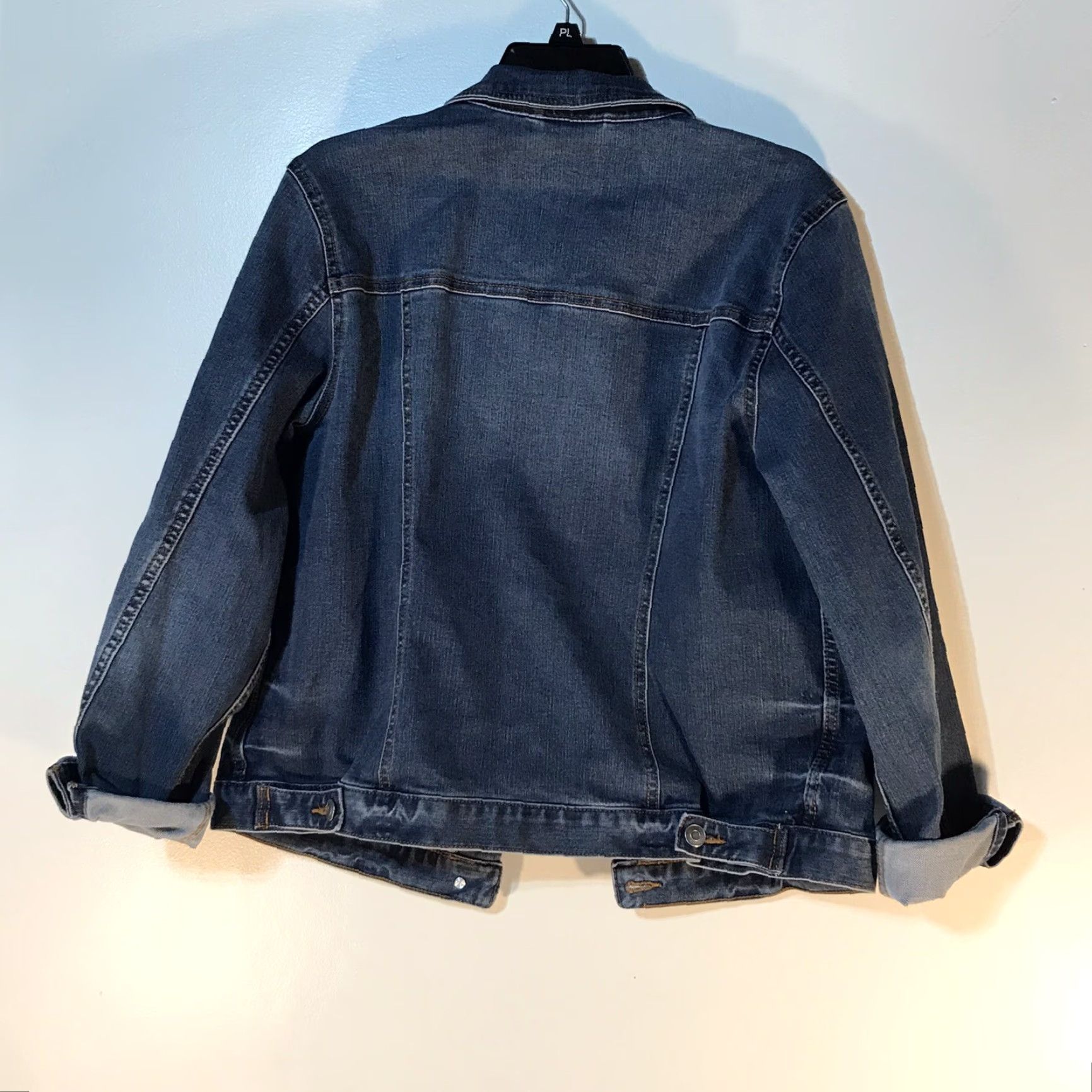 Vintage Time & Tru Medium Wash Denim Jacket Womens Size L 12-14 Blue Casual Long Sleeve Classic Size 36" / US 14 / IT 50 - 3 Thumbnail