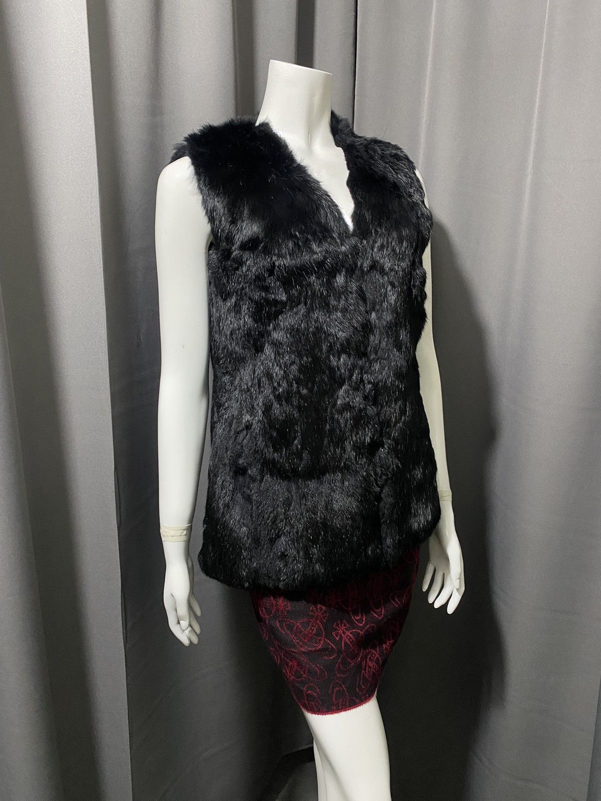 Vintage CSC Rabbit Fur Vest Size L / US 10 / IT 46 - 1 Thumbnail