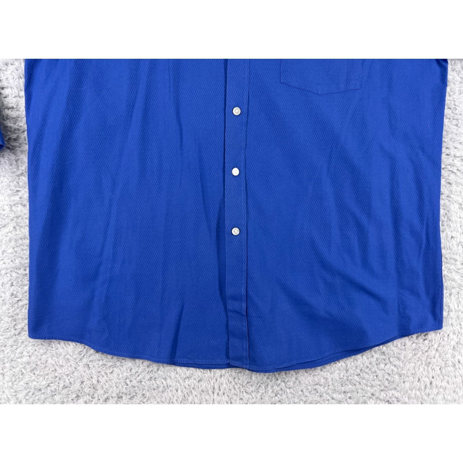 Bcbgmaxazria BCBGMAXAZRIA Shirt Mens Large Blue Dress Button Up 100% Cotton Pocket Collared Size 42R - 6 Thumbnail