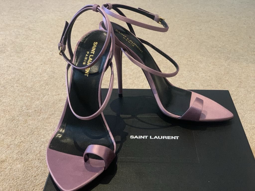 Saint Laurent Paris Dive sandals 110mm in silk satin Size US 9.5 / IT 39.5 - 6 Thumbnail
