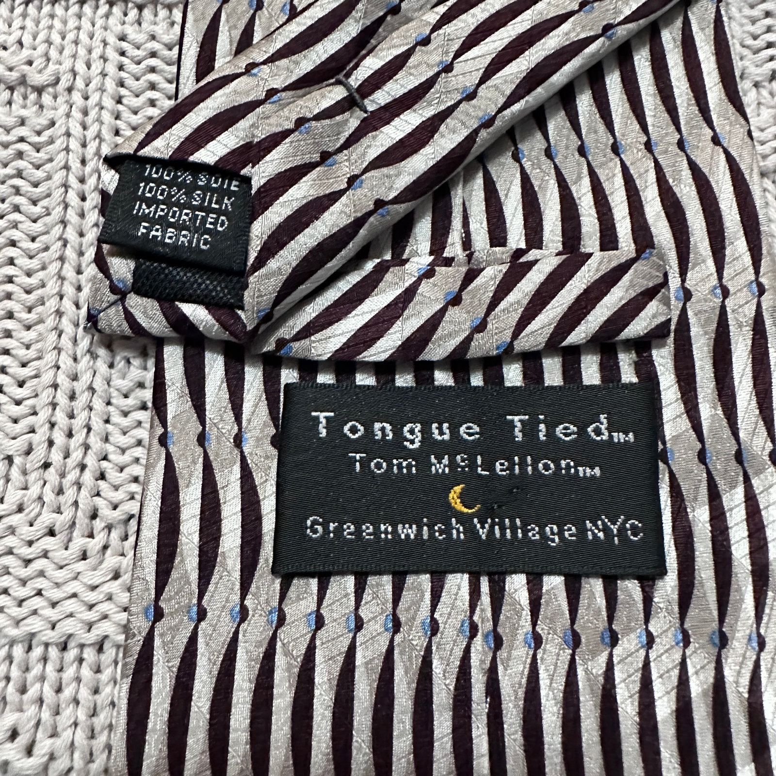 Vintage Vintage Tom McLellon tongue tied optical illusion silk tie Size ONE SIZE - 3 Thumbnail