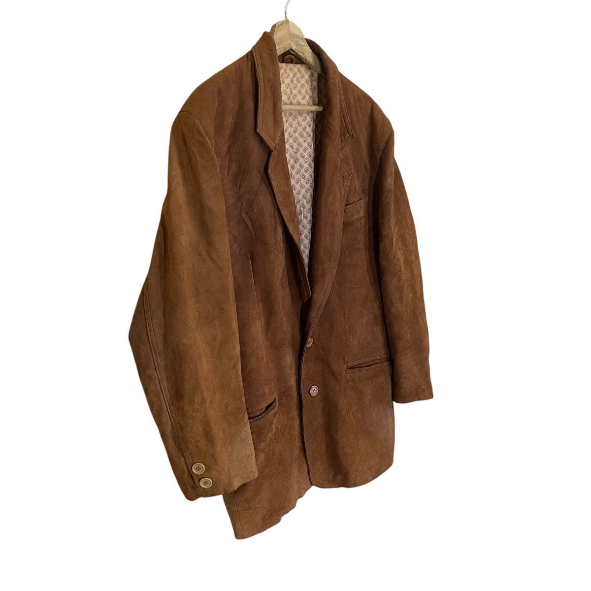 Leather Vintage Suede Leather Button Coat Jacket Size M Size US M / EU 48-50 / 2 - 2 Thumbnail