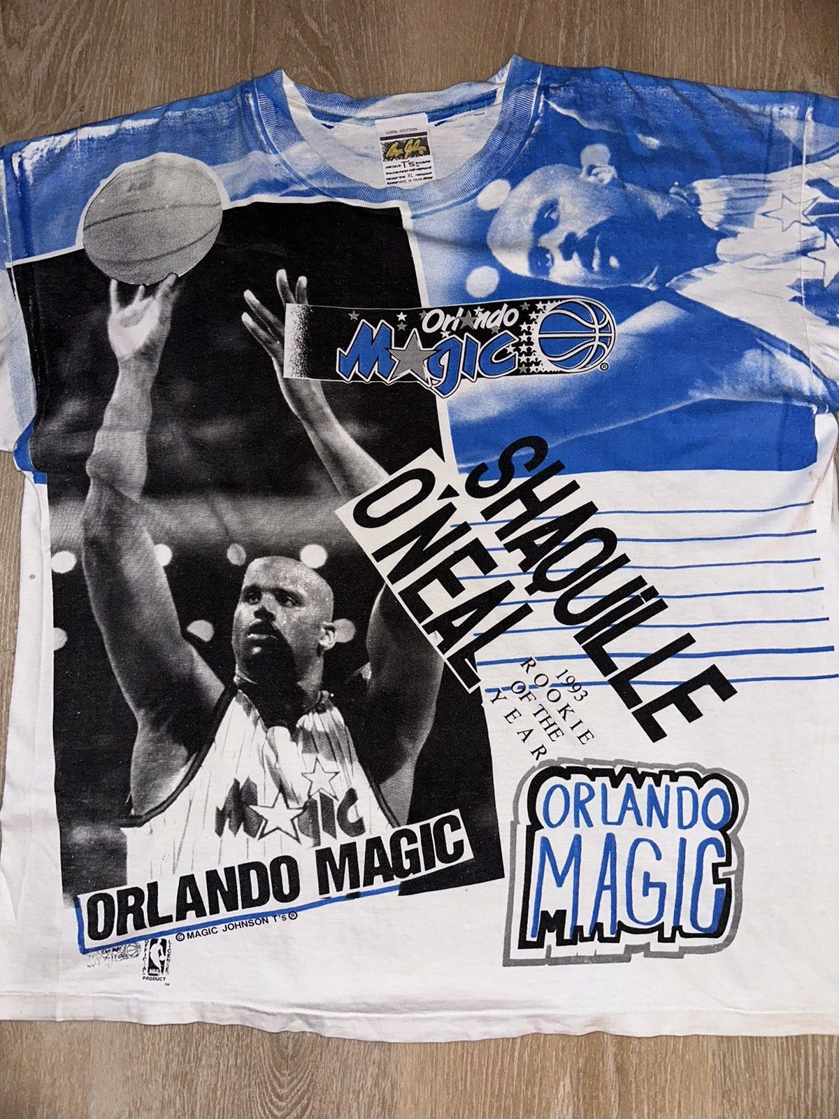 NBA × Vintage Vintage 90’s Shaquille O’Neal Magic Johnson T’s AOP T-Shirt Size US XL / EU 56 / 4 - 3 Thumbnail