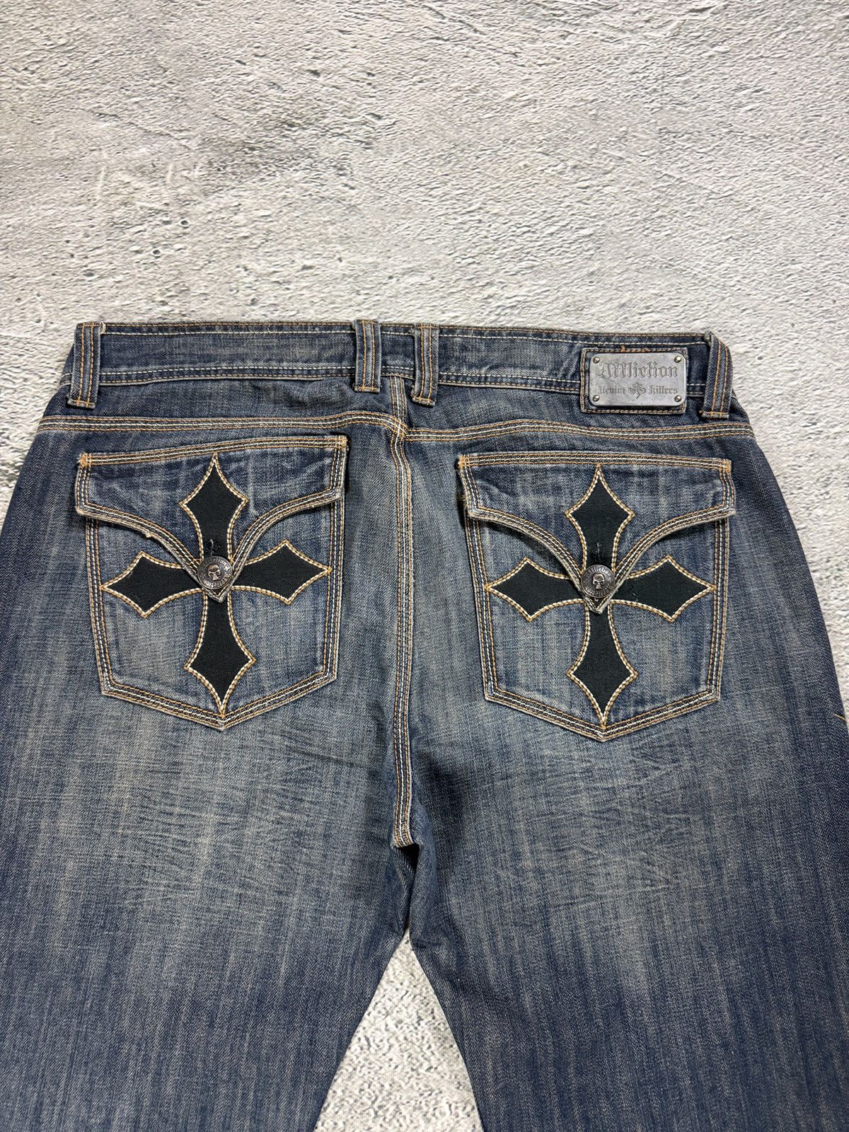 Affliction Affliction Jeans Y2K denim pants big logo cross Size US 40 / EU 56 - 2 Thumbnail