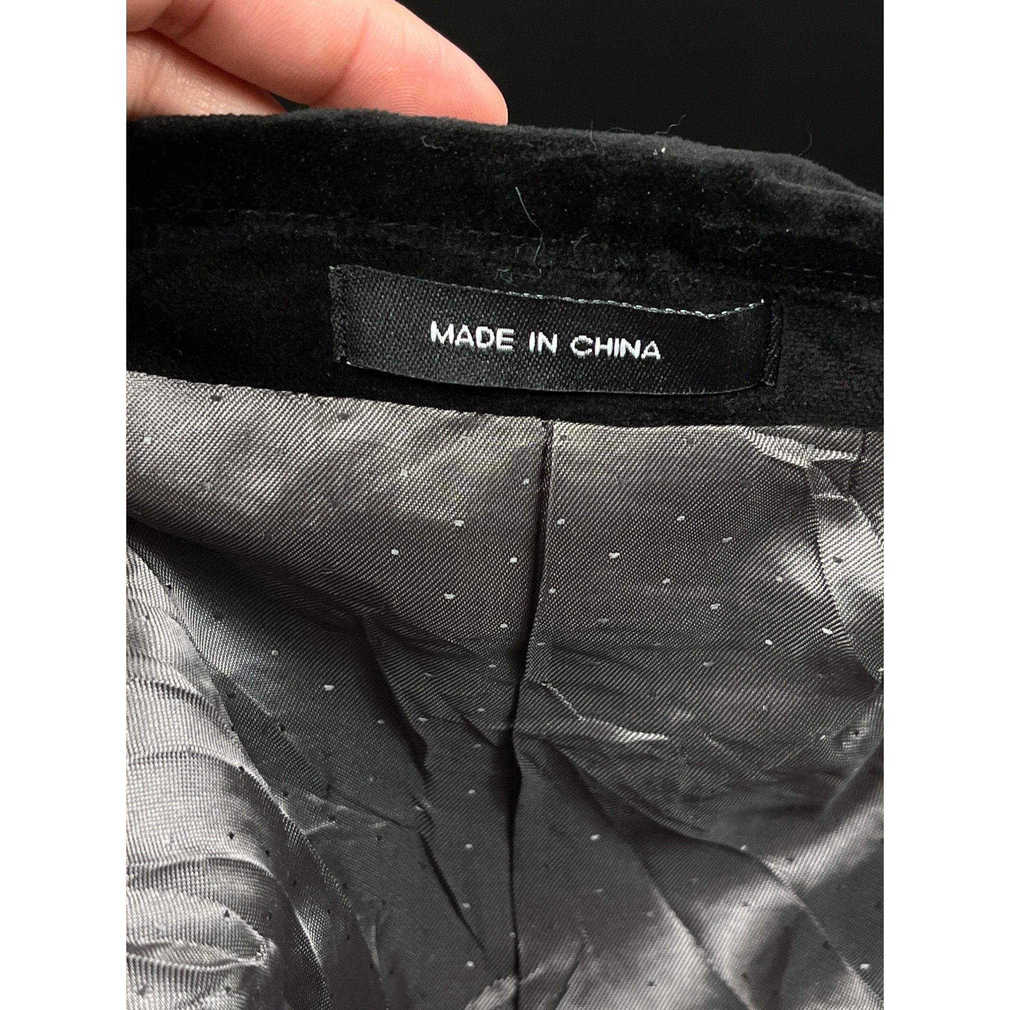 Calvin Klein Calvin Klein SKU 500 Mens Black Velvet Blazer Jacket Size 44 Size 44R - 8 Thumbnail