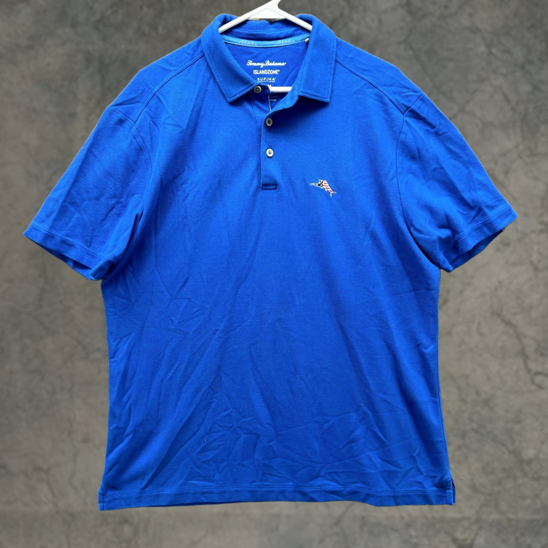 Tommy Bahama VINTAGE Tommy Bahama Polo Shirt Mens Medium Royal Blue Island Zone Supima Cotton Trim Size US M / EU 48-50 / 2 - 1 Thumbnail