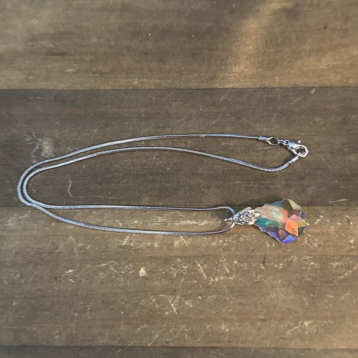 Other Silver tone aurora borealis crystal pendant necklace Size ONE SIZE - 2 Thumbnail