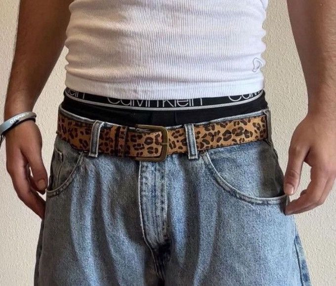 Japanese Brand 2000s leopard cheetah print belt Size 32 - 1 Thumbnail