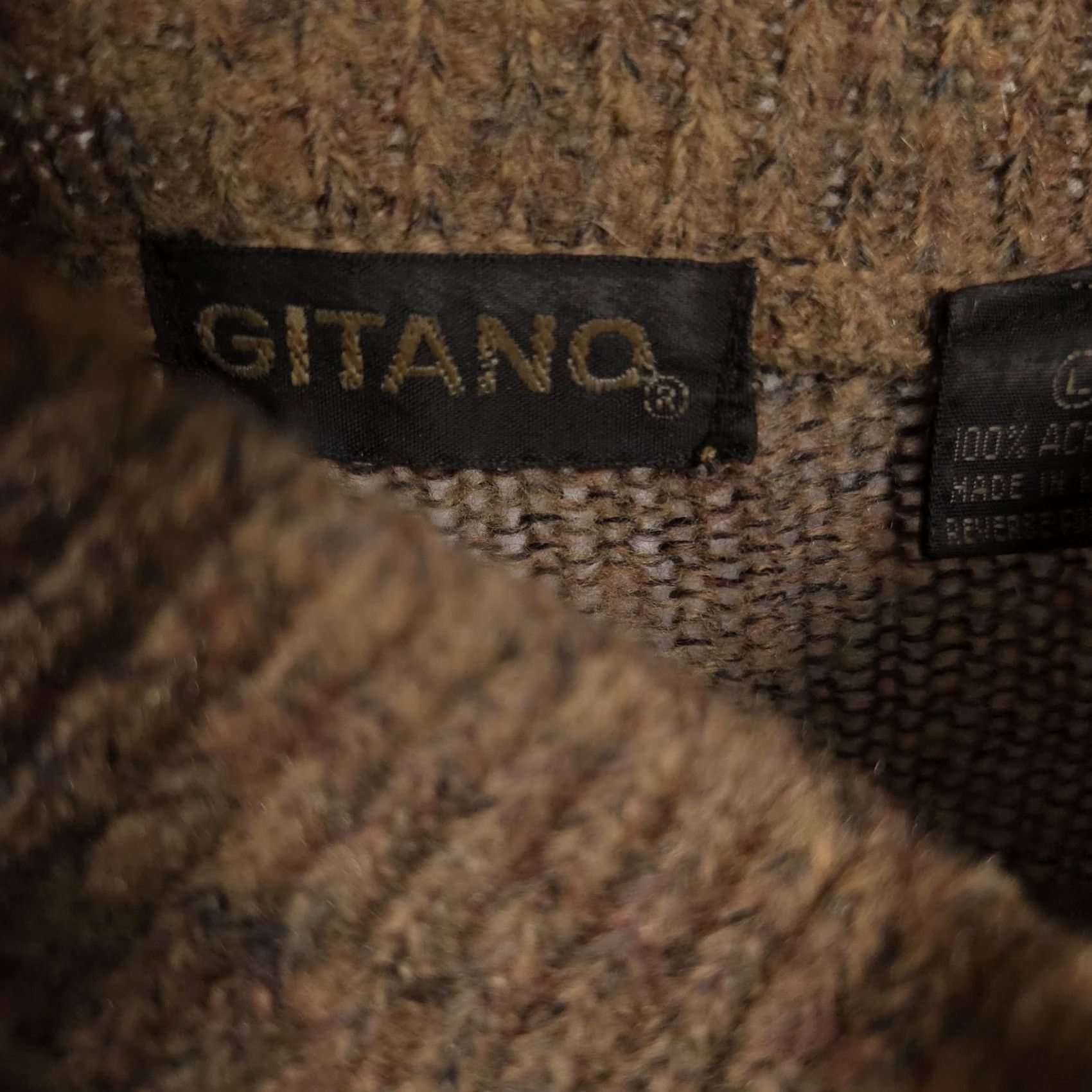 Vintage VINTAGE Gitano Sweater Womens Large Brown Mock Neck Fringe Fur Trim Boho Knit Size L / US 10 / IT 46 - 7 Thumbnail