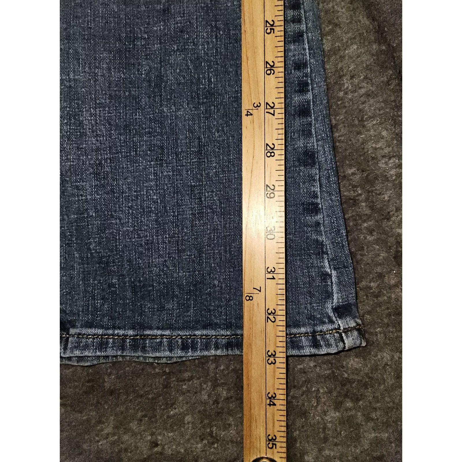 Vintage VINTAGE Rock & Roll Cowgirl Jeans Mid Rise Flare 30x36 Blue Distressed Embroidered Logo Pockets Womens Size 26" / US 2 / IT 38 - 6 Thumbnail