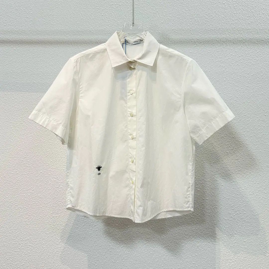 Dior Dior Bee Embroidered Short Sleeve Shirt Size 36 Size XS / US 0-2 / IT 36-38 - 1 Thumbnail