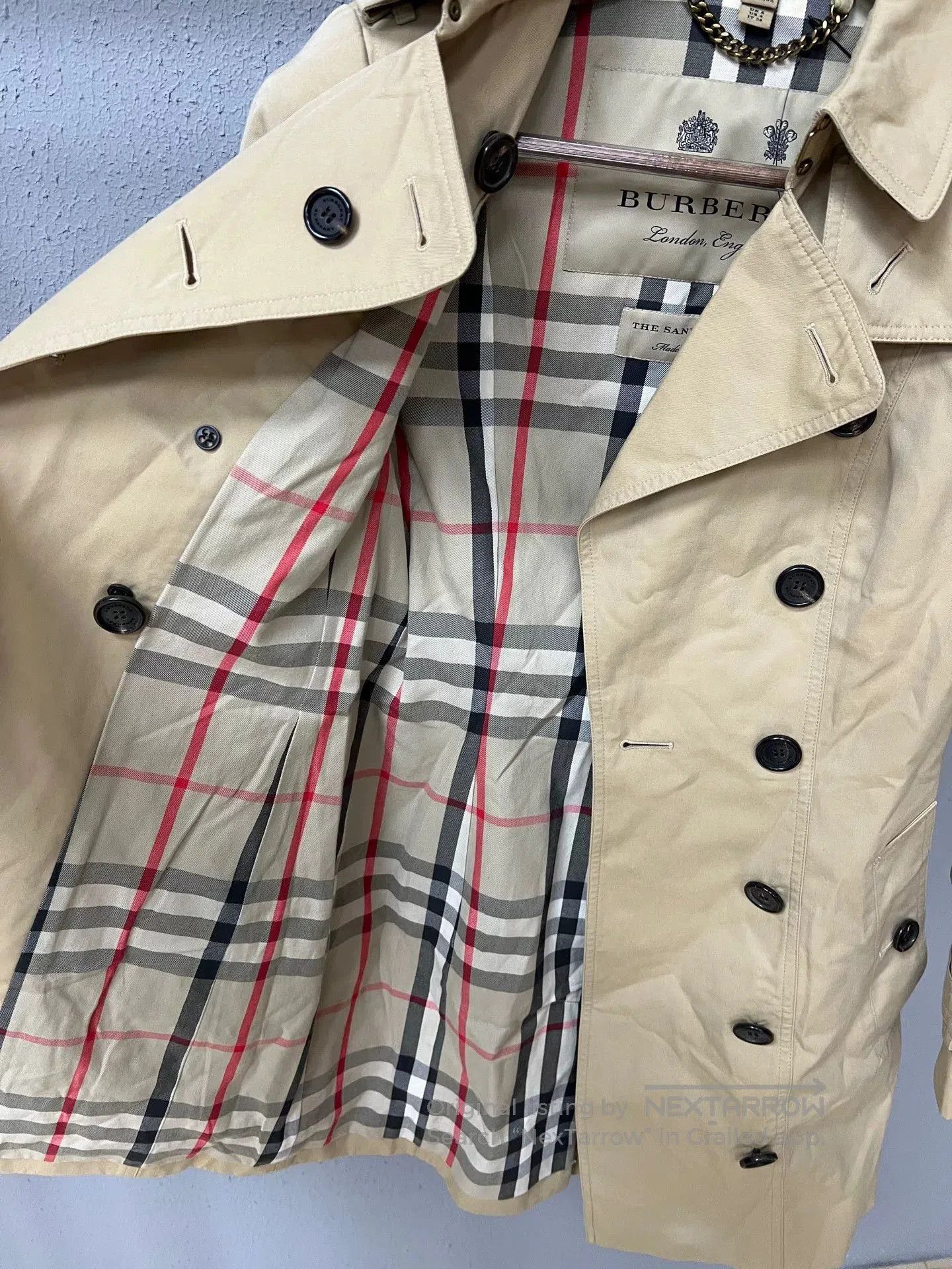 Burberry burberry check trench coat in beige. Size M / US 6-8 / IT 42-44 - 3 Thumbnail