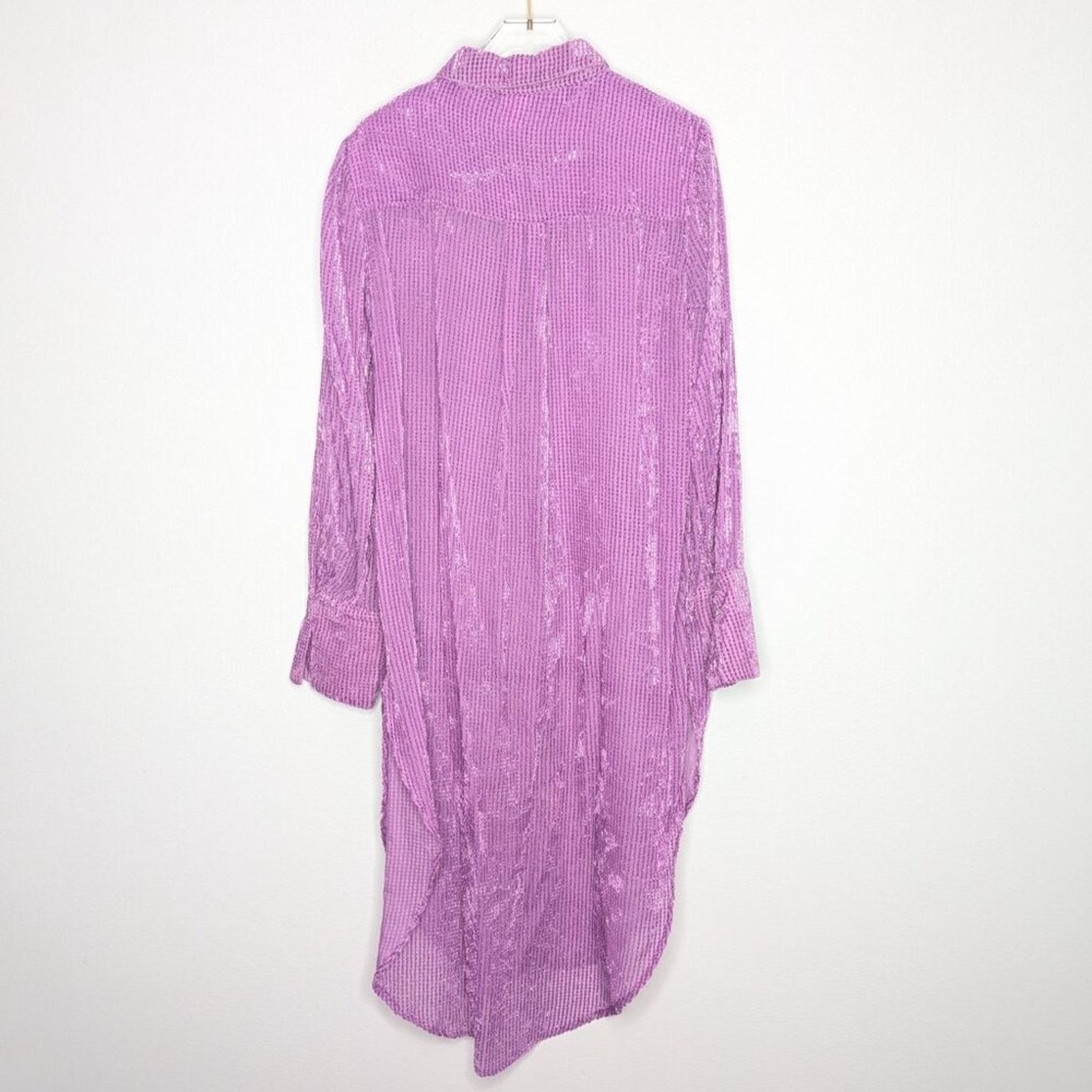 Anthropologie Anthropologie Akemi Kin Orchid Purple Velvet Striped Duster Size M / US 6-8 / IT 42-44 - 2 Thumbnail