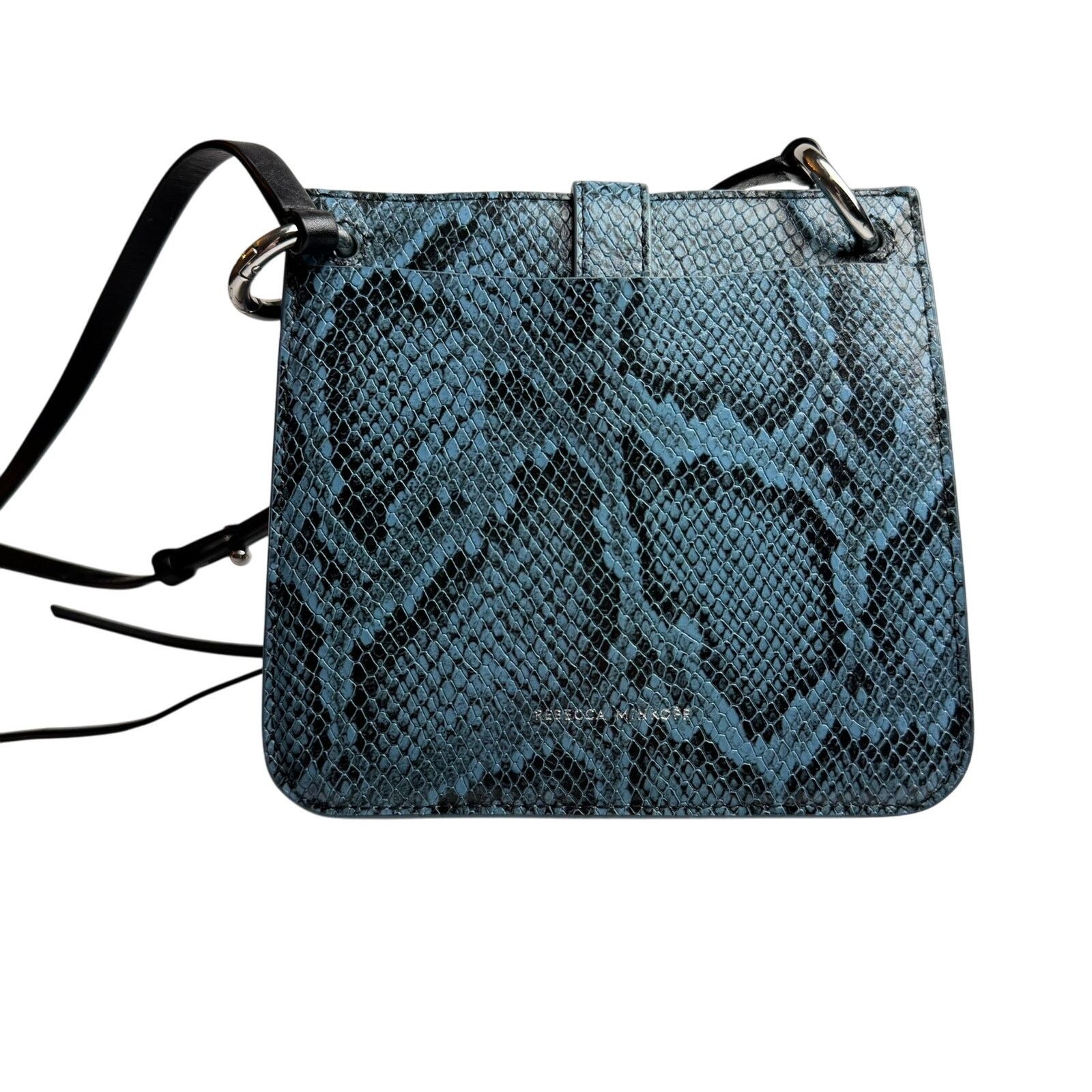 Rebecca Minkoff REBECCA MINKOFF 248 Megan Mini Blue Python Leather Feed Bag Size ONE SIZE - 5 Thumbnail