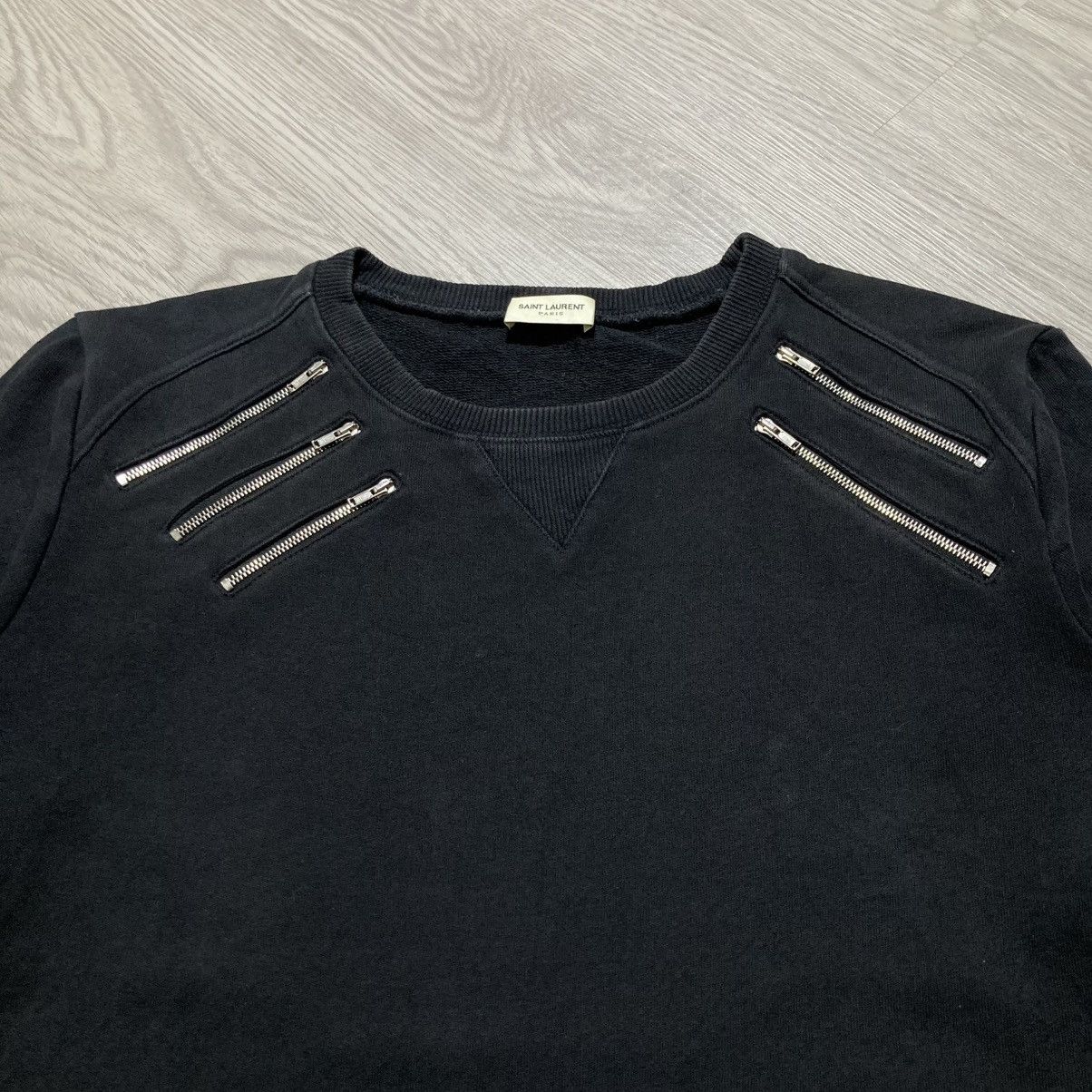 Saint Laurent Paris FW15 Saint Laurent Paris Hedi Slimane 5 Zip Sweatshirt Black Size US M / EU 48-50 / 2 - 3 Thumbnail