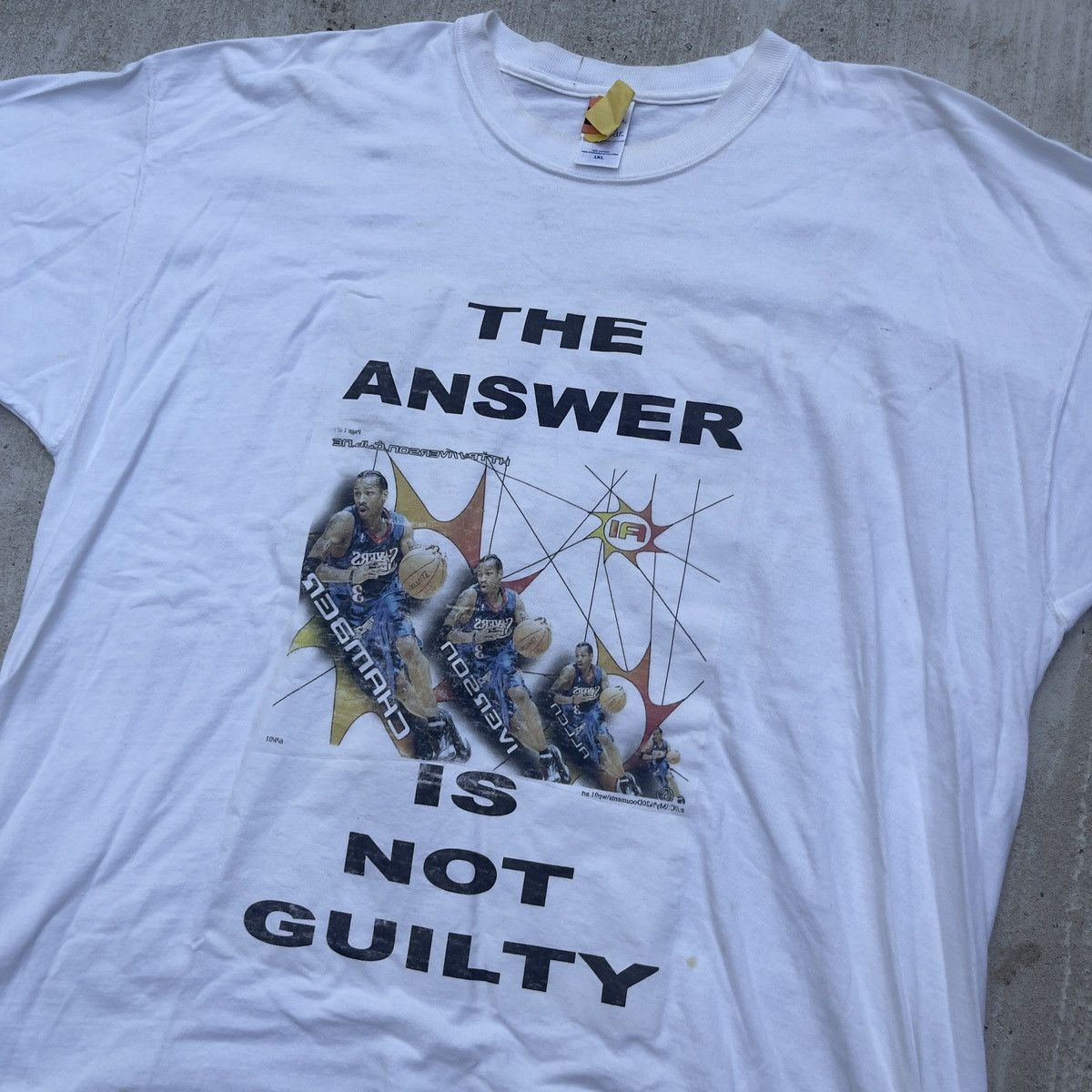 Vintage Vintage Y2K ALLEN IVERSON THE ANSWER IS NOT GUILTY Shirt Size US XXL / EU 58 / 5 - 2 Thumbnail