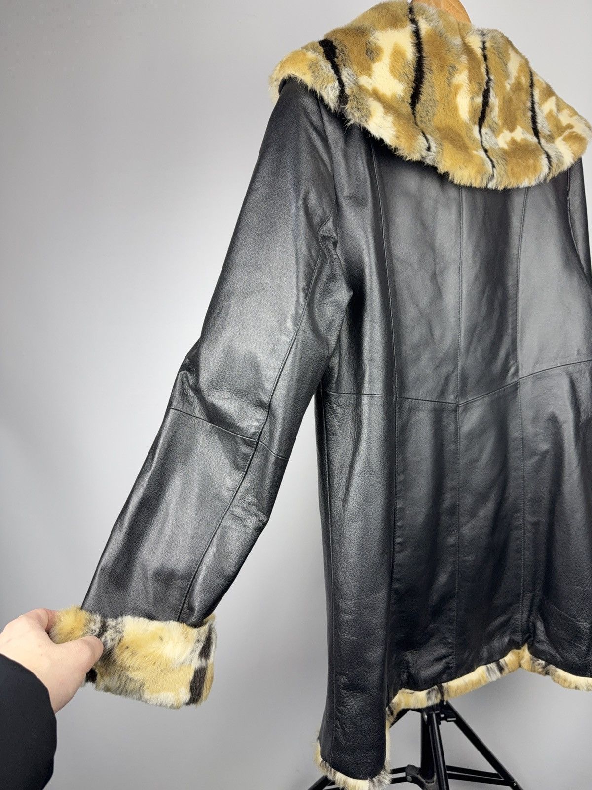 Japanese Brand Woodpecker Leather Coat Faux Fur Collar Casual Collection Size M / US 6-8 / IT 42-44 - 12 Thumbnail