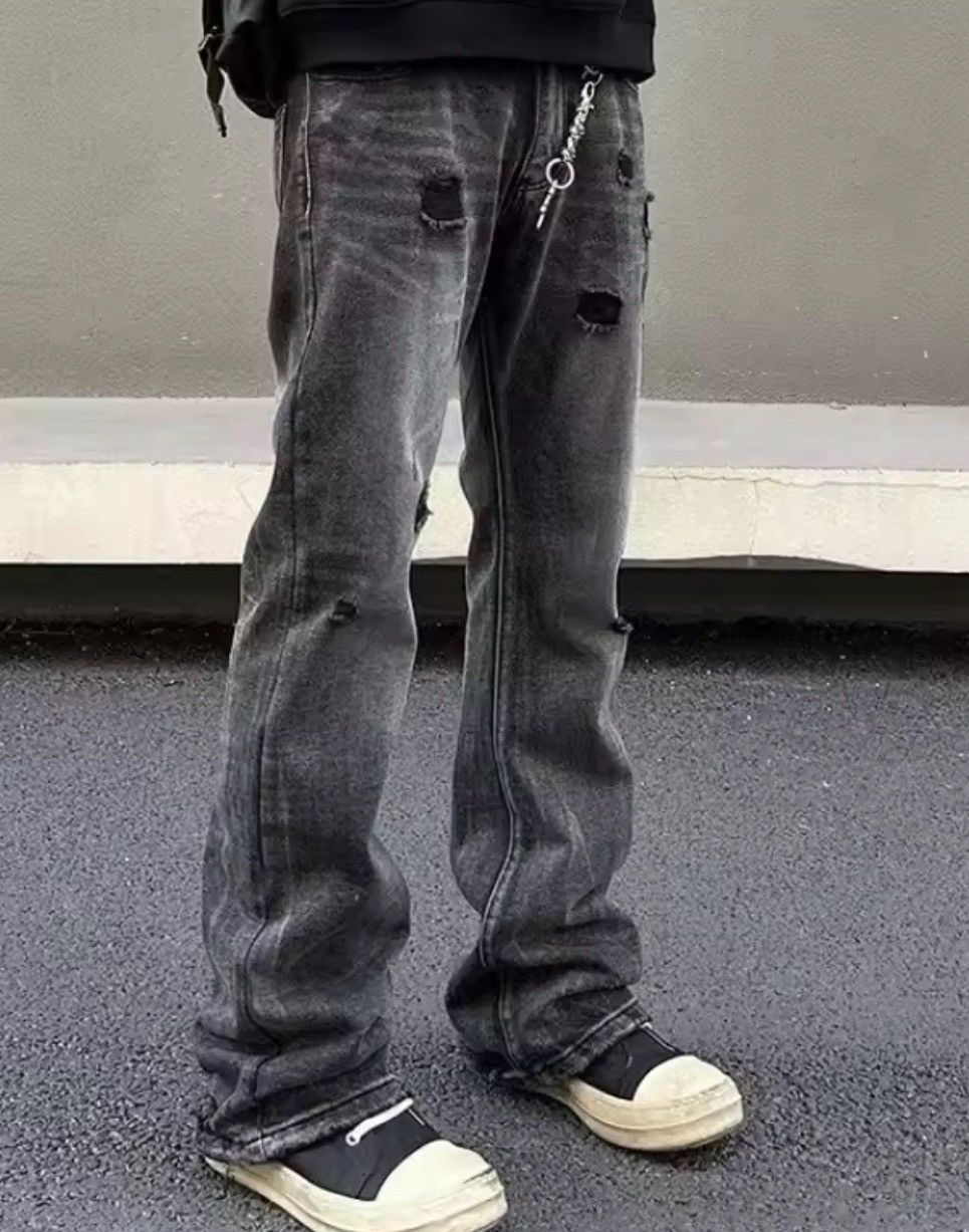 Jean Distressed Denim Jeans – Slim Fit – Ripped Detailing Size US 30 / EU 46 - 6 Thumbnail