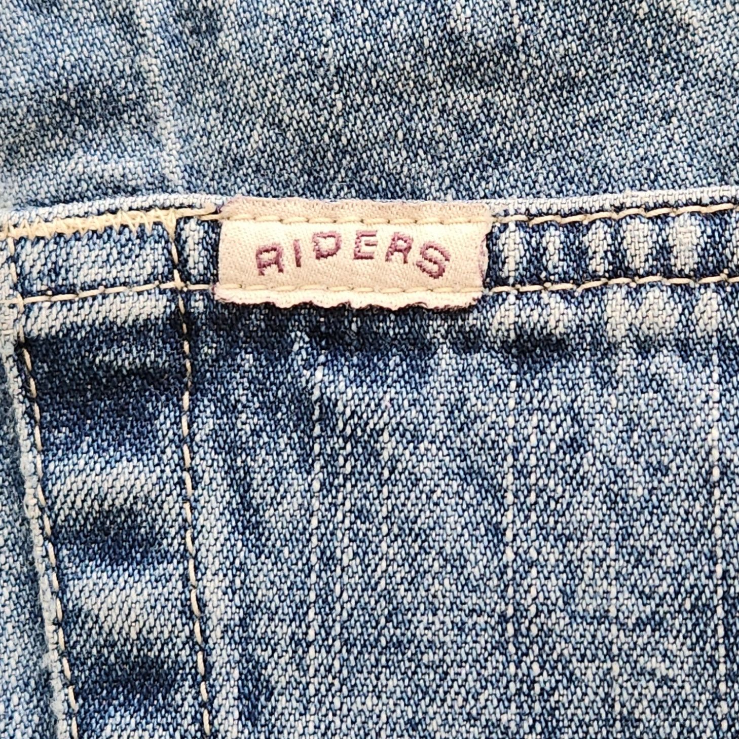 Other Riders Blue Denim Elastic Drawstring Waist 16W Lightweight Size 36" / US 14 / IT 50 - 3 Thumbnail