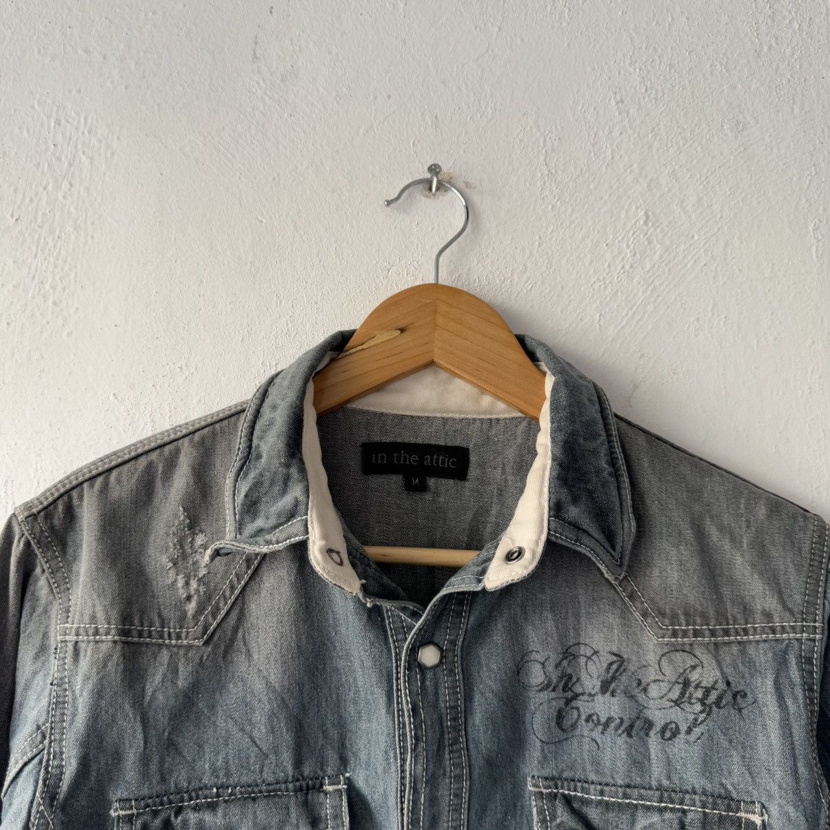 If Six Was Nine 2000s in the attic rockers heaven denim distressed shirt Size US M / EU 48-50 / 2 - 10 Thumbnail