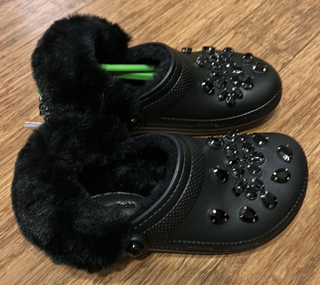 Crocs × Simone Rocha Crocs X Simone Rocha Classic Faux Fur Lined Clog Black Size US 8 / IT 38 - 3 Thumbnail