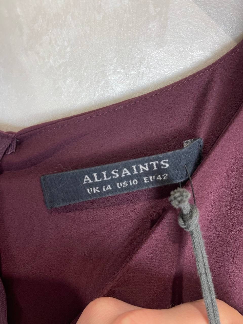 Allsaints AllSaints Marley Dress Bordeaux Size UK14 EU42 Viscose New Size L / US 10 / IT 46 - 4 Thumbnail