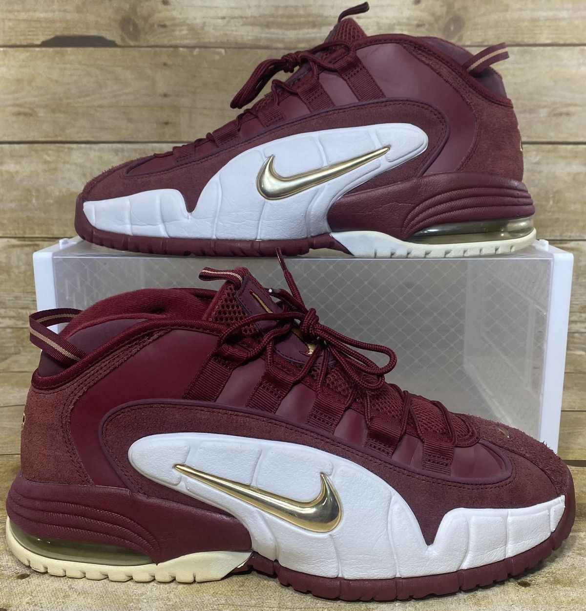 image of Nike Air Max Penny House Party Shoes in Red, Men's (Size 10.5)