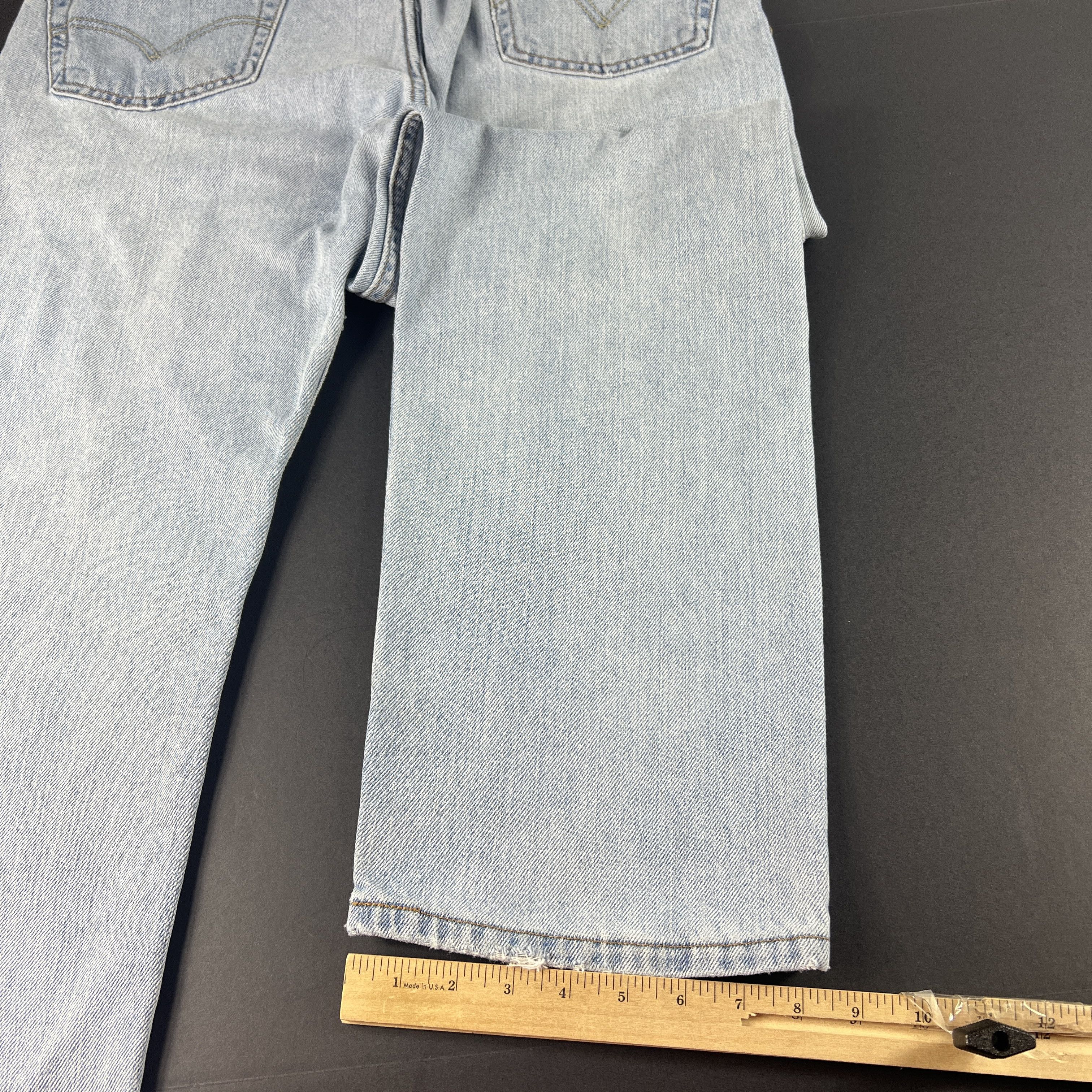 Levi's Y2K Levi's Jeans 505 Straight Light Blue Distressed Denim Size US 35 - 16 Thumbnail