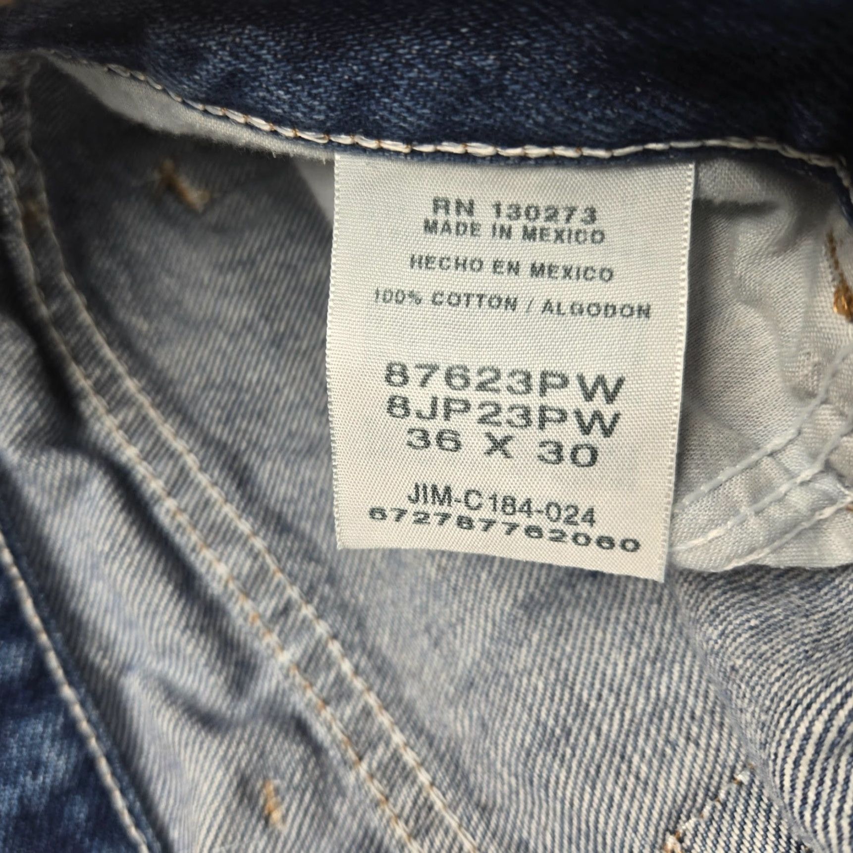 Vintage Rustler Jeans - Denim Regular Fit Zip Up Straight Leg 36x30 Kid/Adult? Actually Adult Men's Regular - Blue 36 x 30 - Cowboy Western Pants Size US 36 / EU 52 - 3 Thumbnail