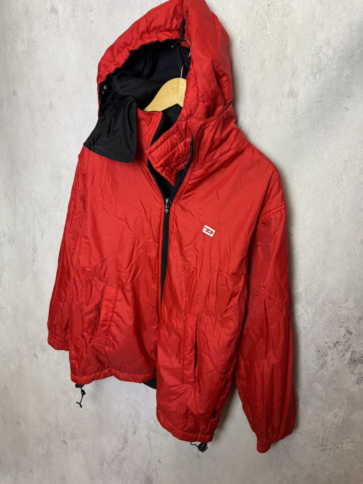 Diesel × Vintage Diesel Reversible Jacket Black Red Men’s Hooded Zip Up Size US L / EU 52-54 / 3 - 6 Thumbnail