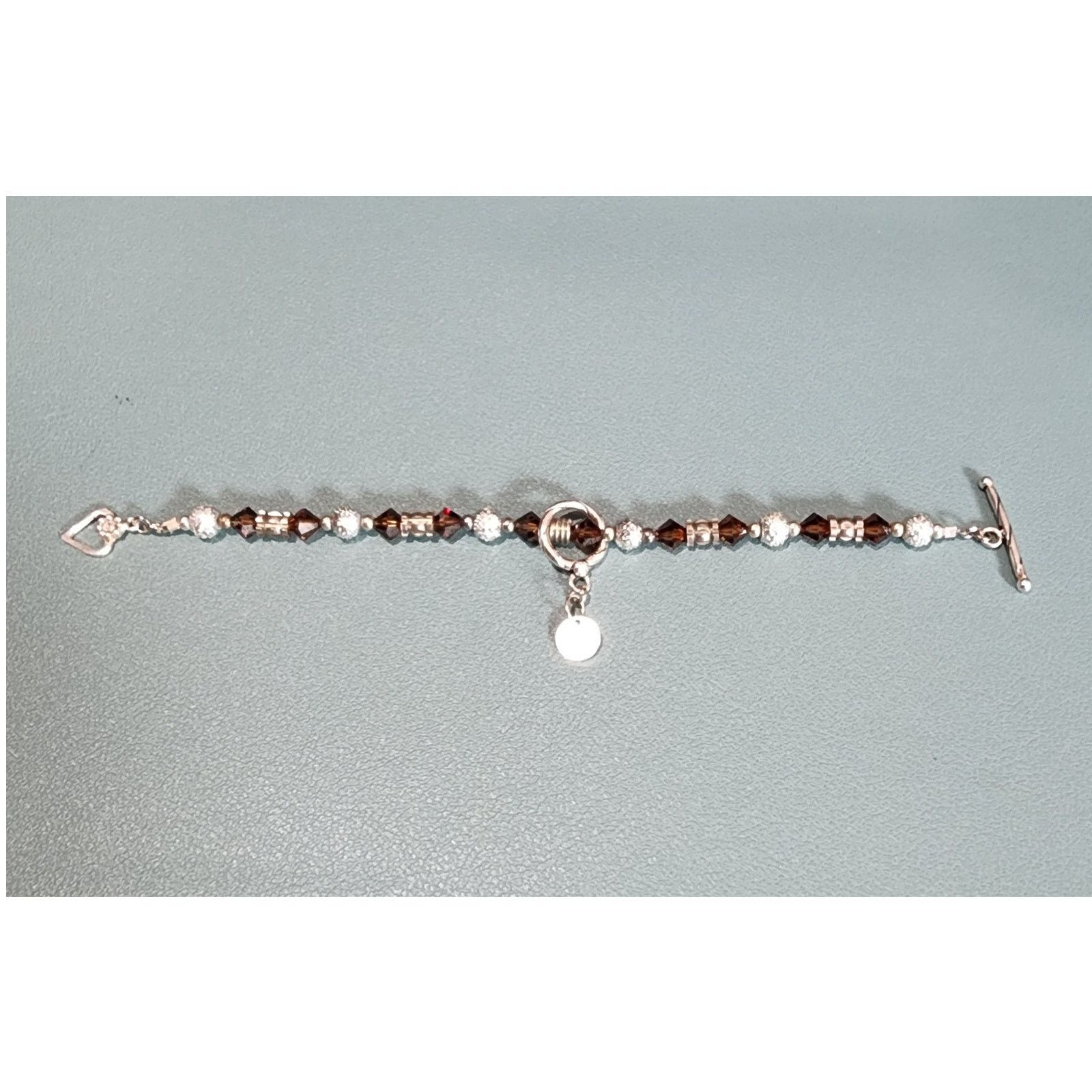 Brighton Brighton Crystal Sterling Silver Heart Toggle Bracelet Size ONE SIZE - 4 Thumbnail