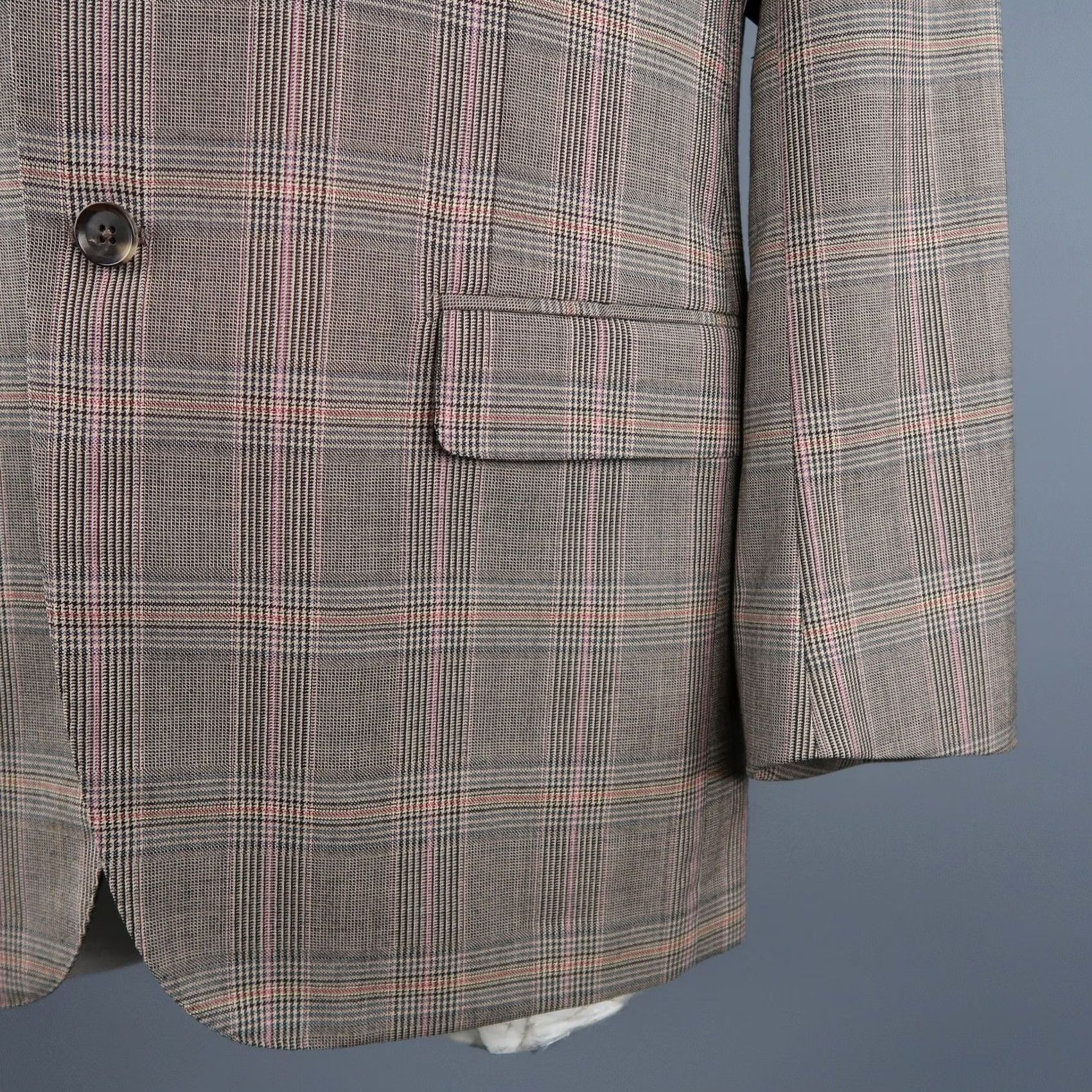 Isaia ISAIA Size 46 Brown Plaid Wool Sport Coat Size US S / EU 44-46 / 1 - 4 Thumbnail