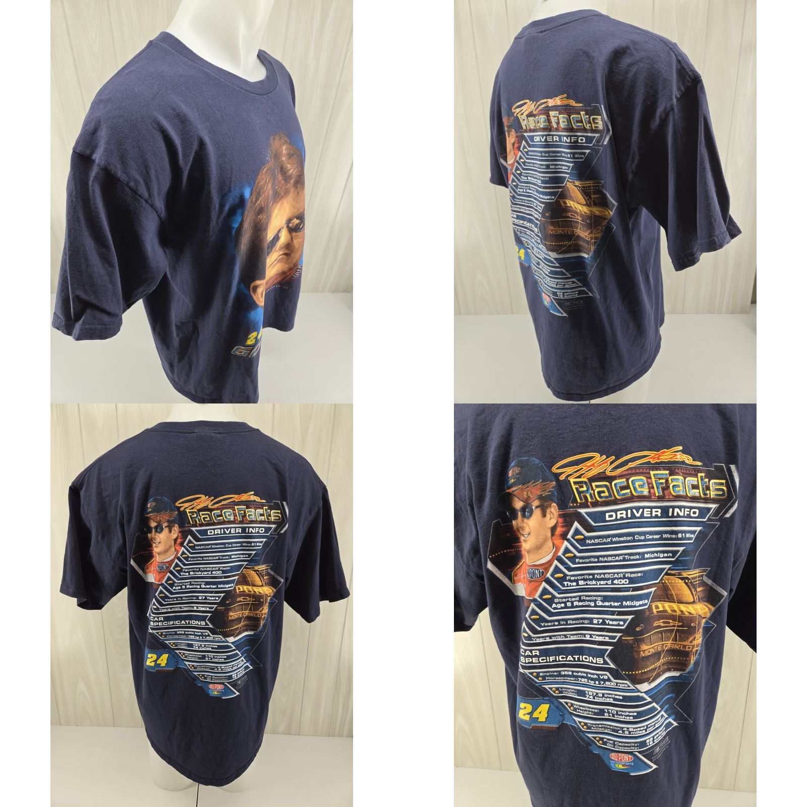 Chase Authentics VINTAGE Chase Authentics NASCAR Jeff Gordon Double Sided Mens XL 2003 T-Shirt Crew Neck Blue Cotton Short Sleeve Graphic Print Racecar Boys/Mens Size US XL / EU 56 / 4 - 8 Thumbnail