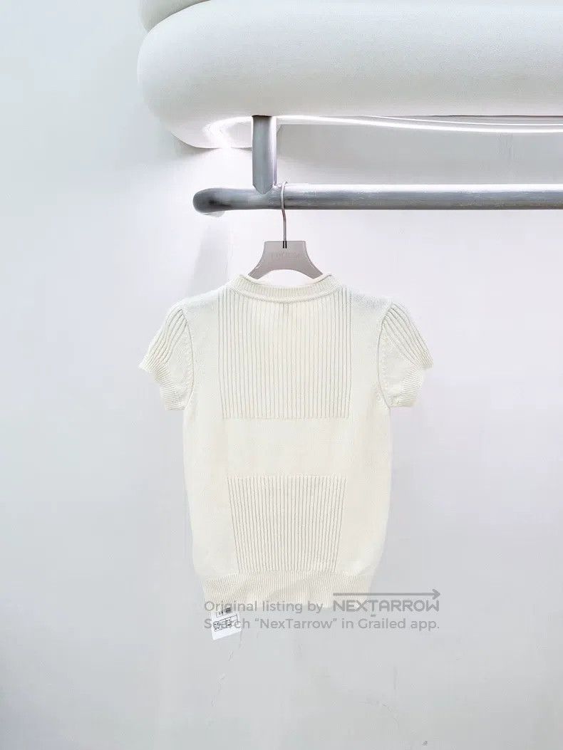 Hermes Hermes Beige Knit Short-sleeve Top Size XXS / US 00 / IT 34 - 2 Thumbnail