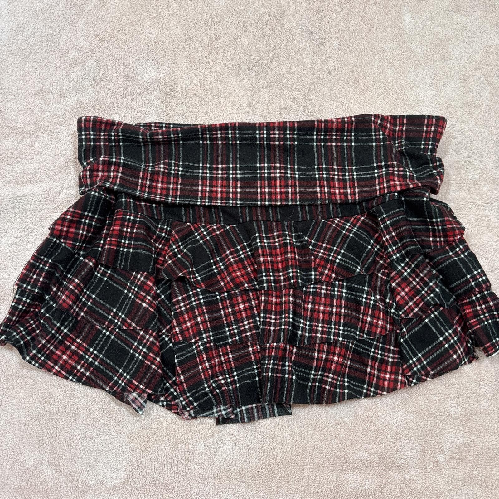 Other y2k grunge plaid foldover mini skirt Size 32" / US 10 / IT 46 - 1 Thumbnail
