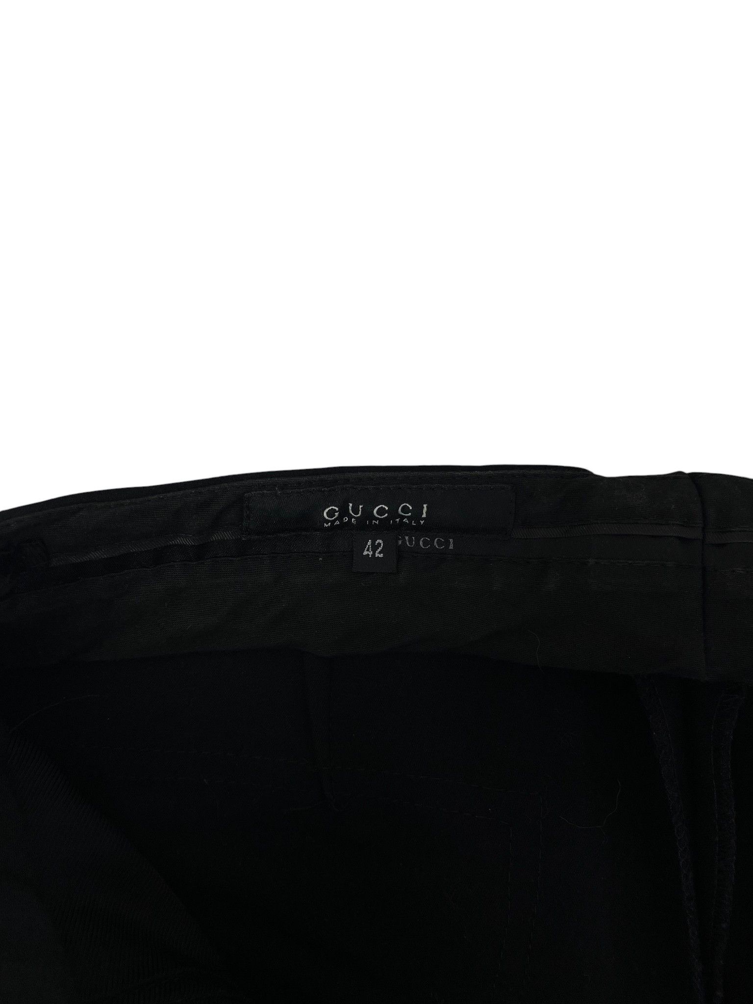 Gucci by Tom Ford F/W 2001 Black Wool Leather Patched Zipped Pants Size 28" / US 6 / IT 42 - 12 Thumbnail