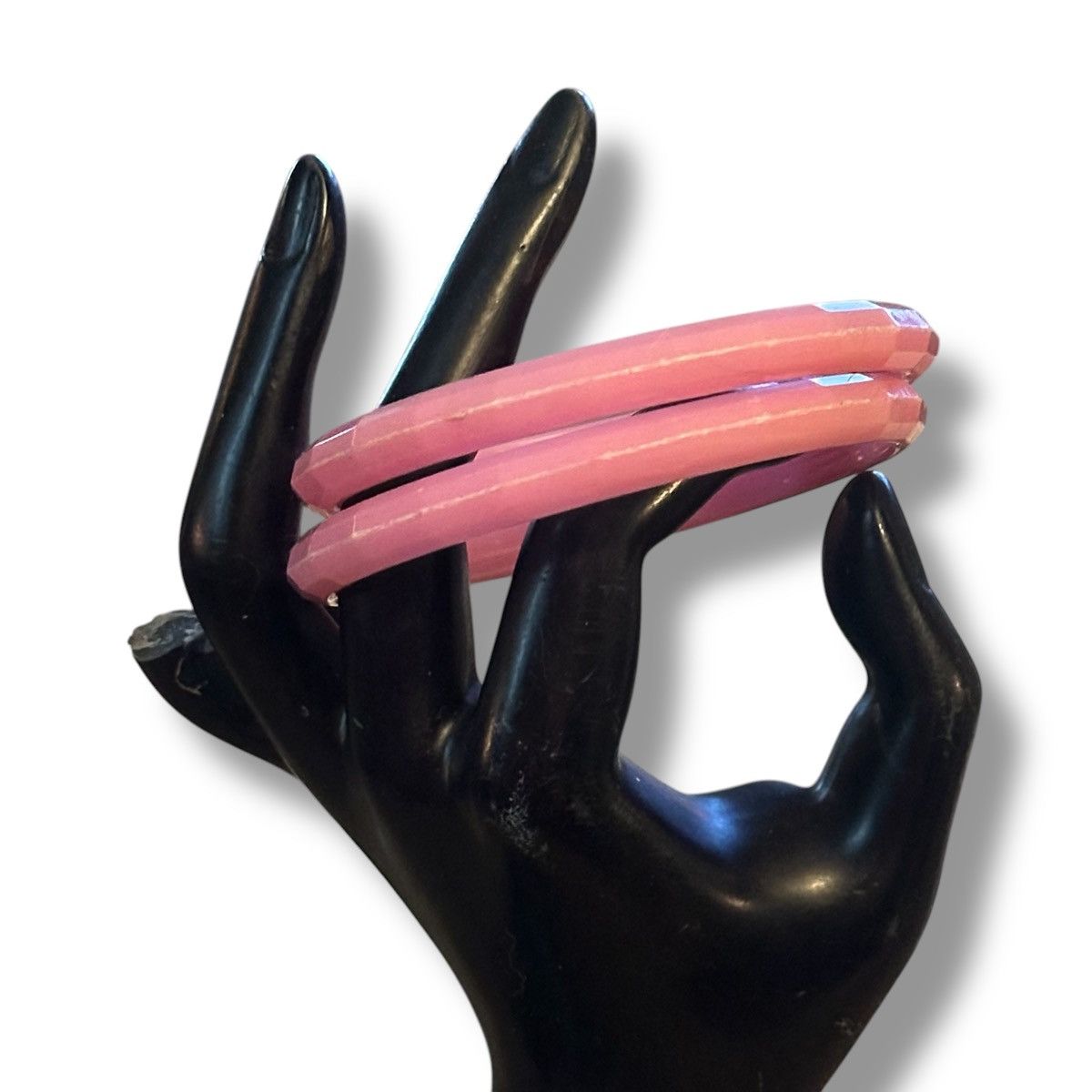 Other Pink faceted acrylic bangle bracelets Size ONE SIZE - 3 Thumbnail