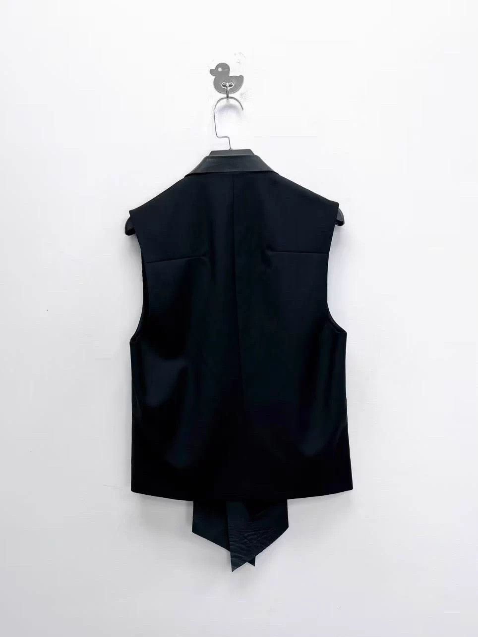 Dior Dior Homme Black Collar Satin Wool Lambskin Waistcoat 46 Size 46R - 2 Thumbnail