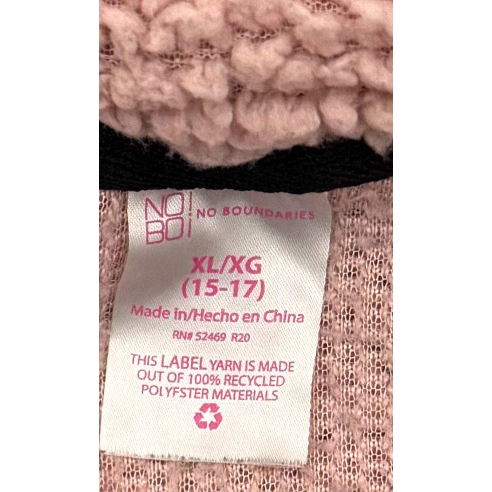 Vintage VINTAGE No Boundaries Jacket 1/4 Zip Pink Womens Juniors XL 15-17 90s Sherpa Zippered Chest Pocket Size XL / US 12-14 / IT 48-50 - 5 Thumbnail
