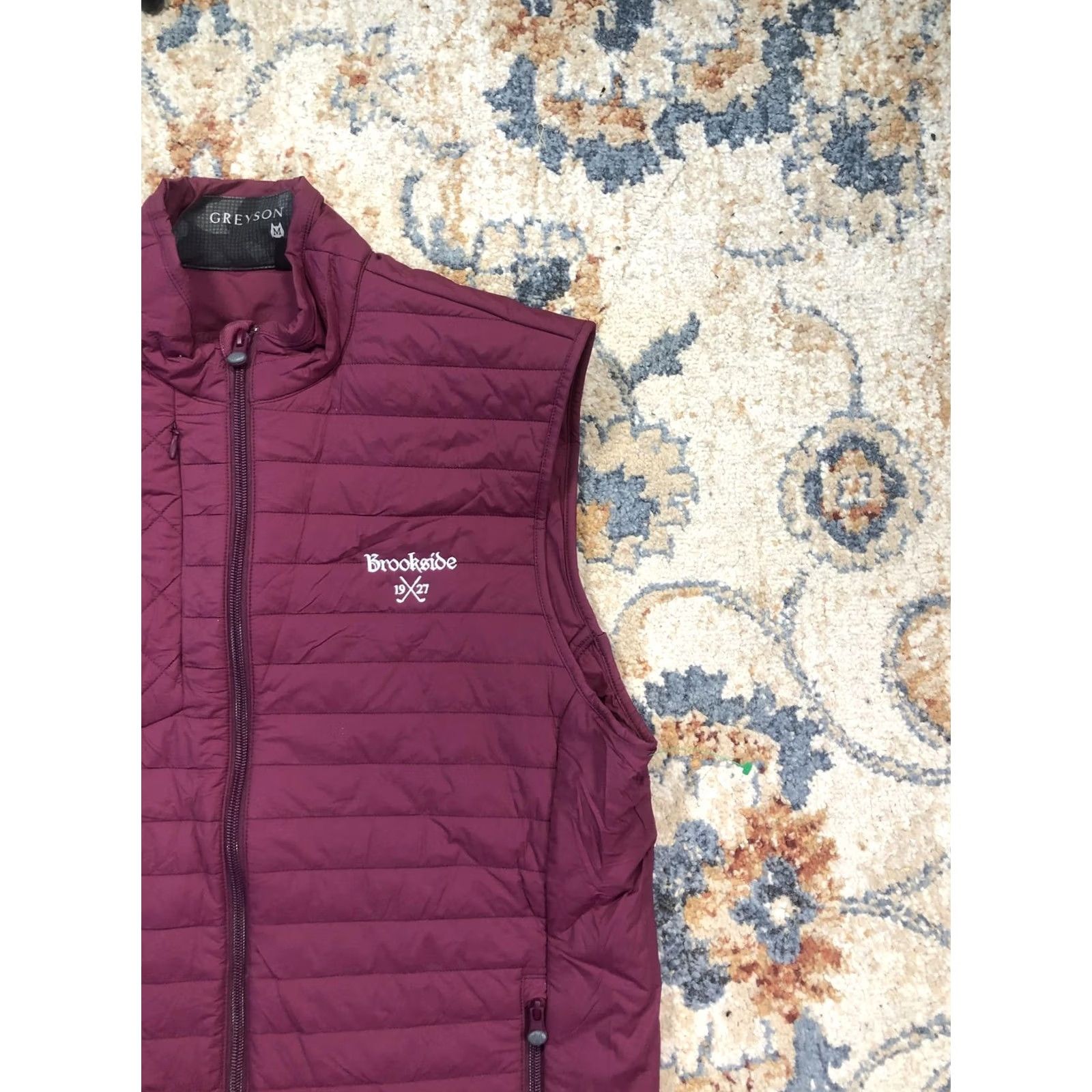 Vintage Greyson Vest Mens M Red Quilted Full Zip Insulated Golf Brookside Logo Size US M / EU 48-50 / 2 - 4 Thumbnail