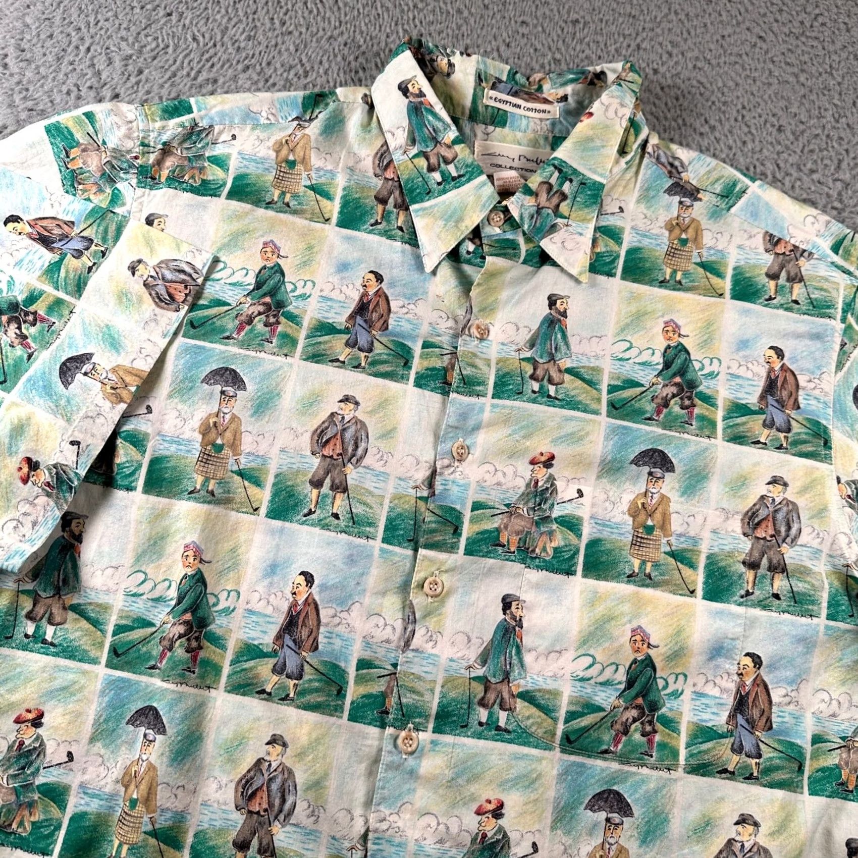 Reyn Spooner Reyn Spooner Shirt Mens XL Green Hawaiian Golf Egyptian Cotton Button-Up Size US XL / EU 56 / 4 - 2 Thumbnail