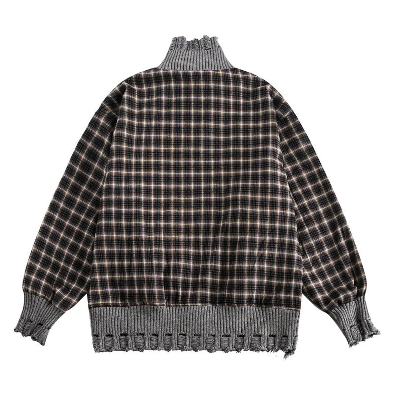 Other Destroyed Plaid Check Zip Jacket | Raw Frayed Hem Street Size US M / EU 48-50 / 2 - 2 Thumbnail