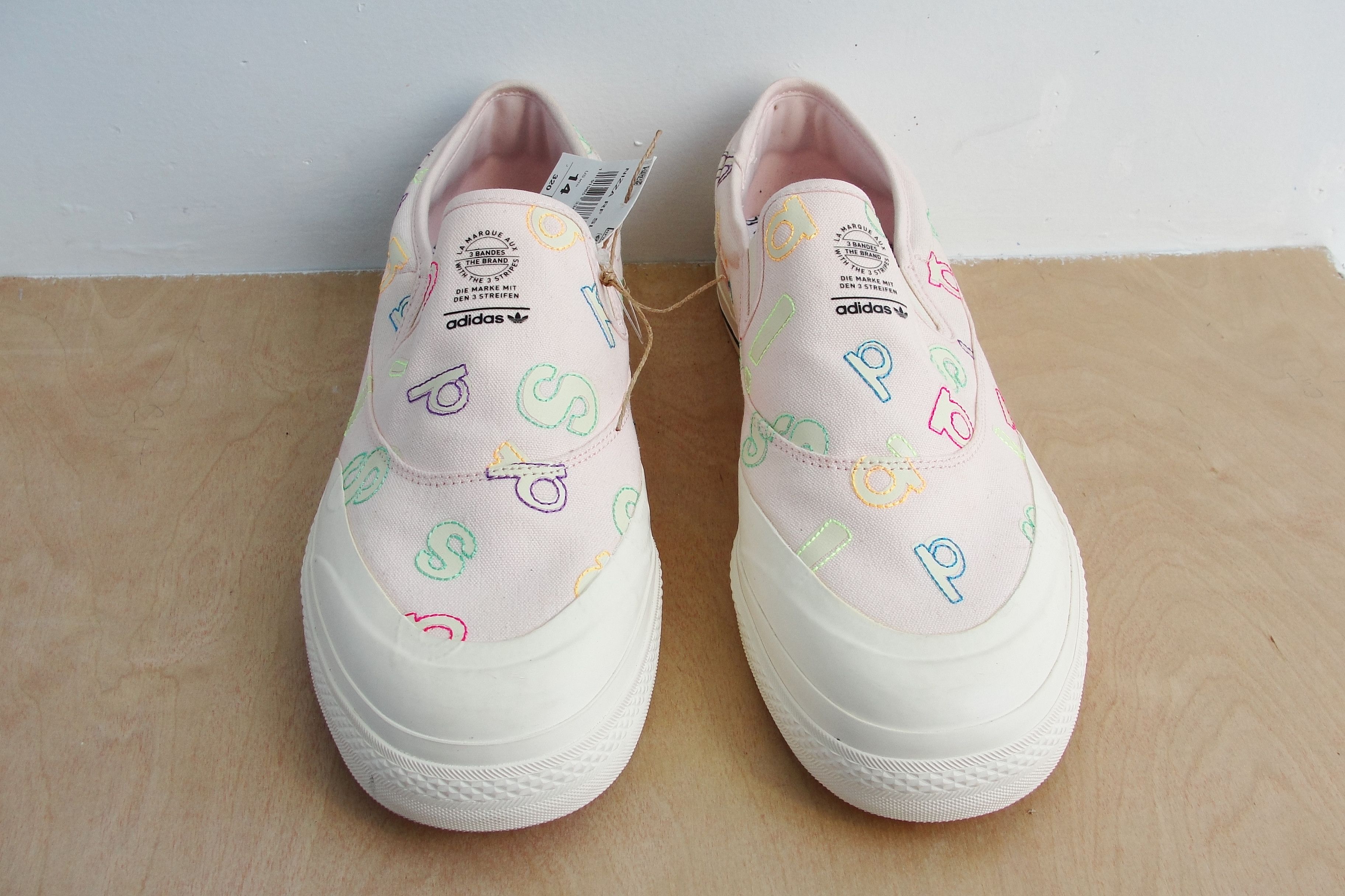 Adidas Adidas Nizza RF Slip-On Sneakers Men's Allover Letters Size US 14 / EU 47 - 4 Thumbnail