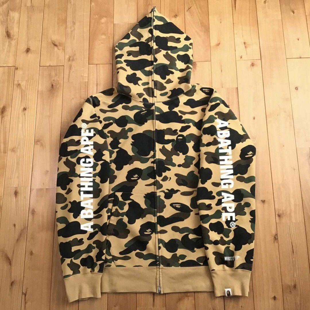 Bape BAPE GORE Wind Stopper 1st Camo Yellow Full Zip Hoodie APE Size US XXL / EU 58 / 5 - 1 Thumbnail