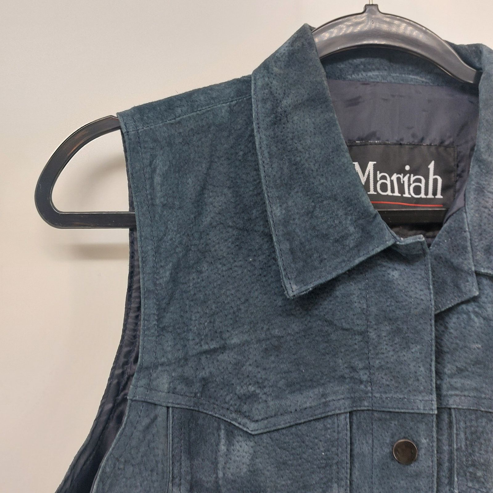 Vintage Mariah MPW Size L Hippy Navy Blue Vest Suede Western Cowgirl Size L / US 10 / IT 46 - 6 Thumbnail