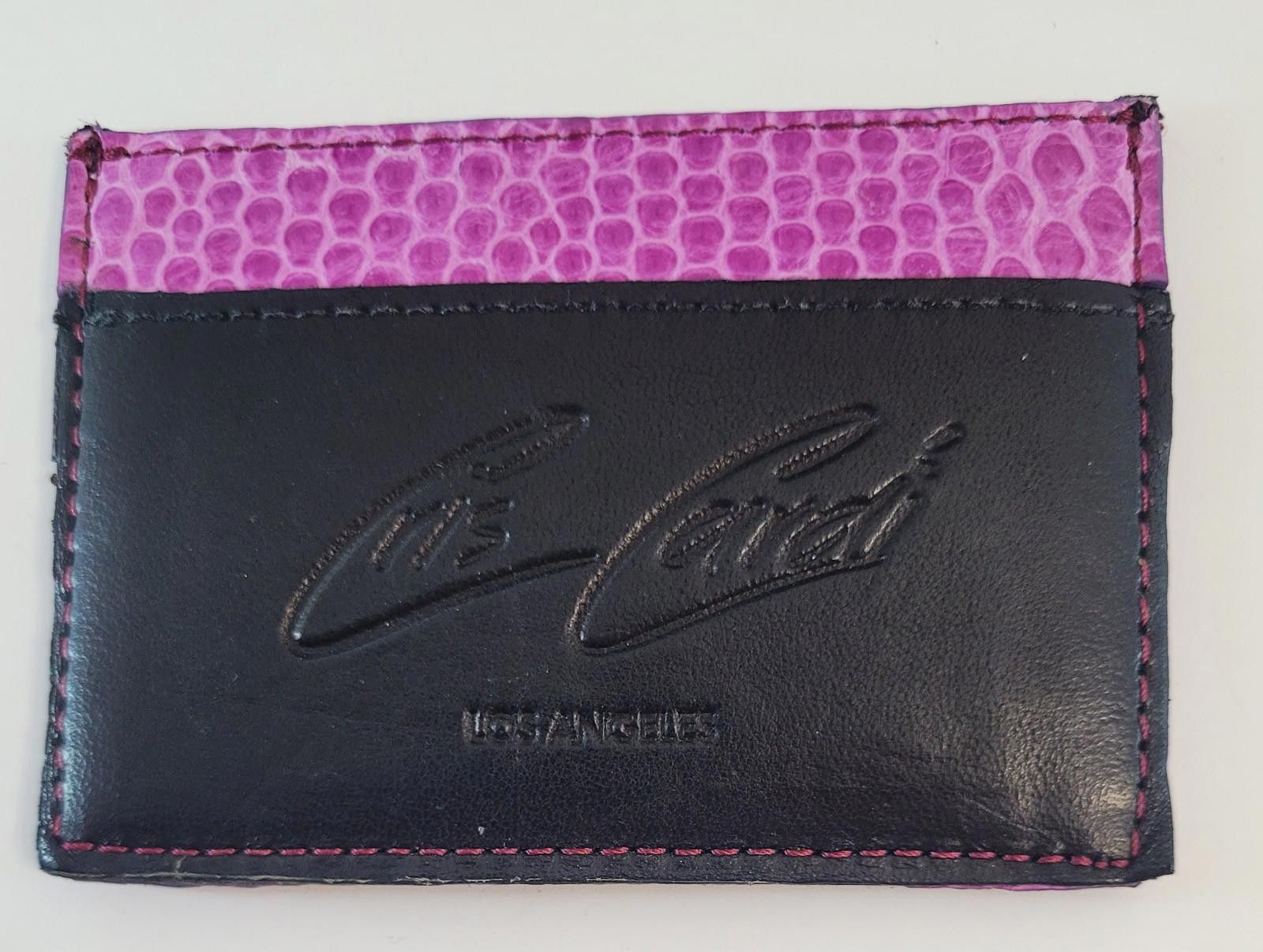 Other Cris Cardi Los Angeles Leather ID Card Holder – Pink & Black Size ONE SIZE - 1 Thumbnail